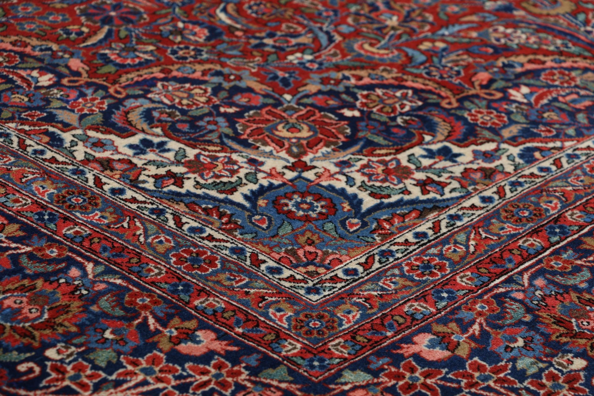 Kashan Perserteppich antik, 270 × 370 cm, Wolle