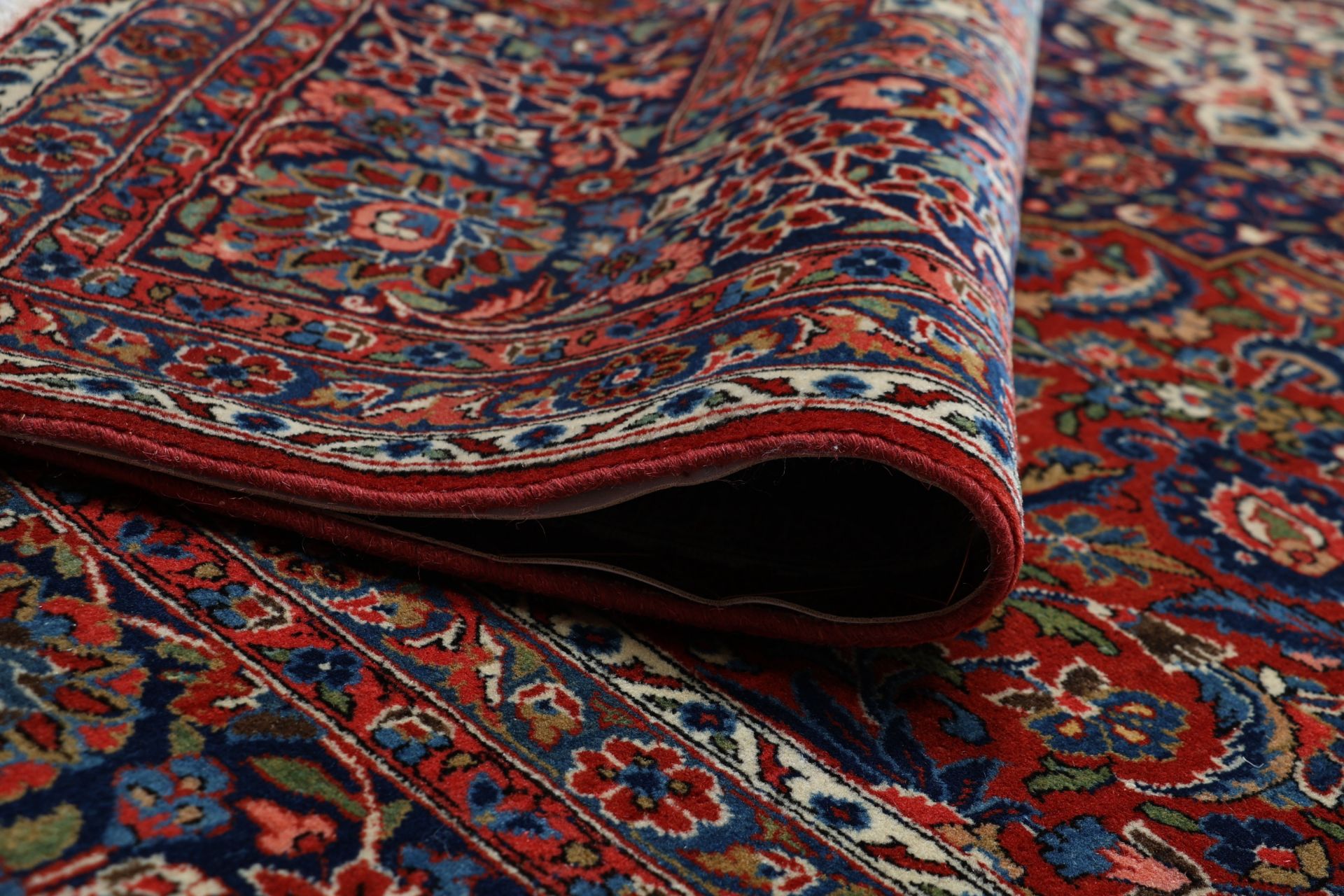 Kashan Perserteppich antik, 270 × 370 cm, Wolle