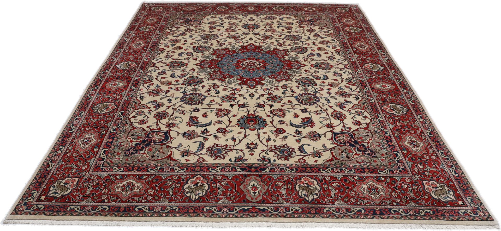 perserteppich-sarough-270-x-362-cm-schurwolle-handgeknupft-vintage-16 Handgeknüpfter Sarough Perserteppich 270 × 362 cm