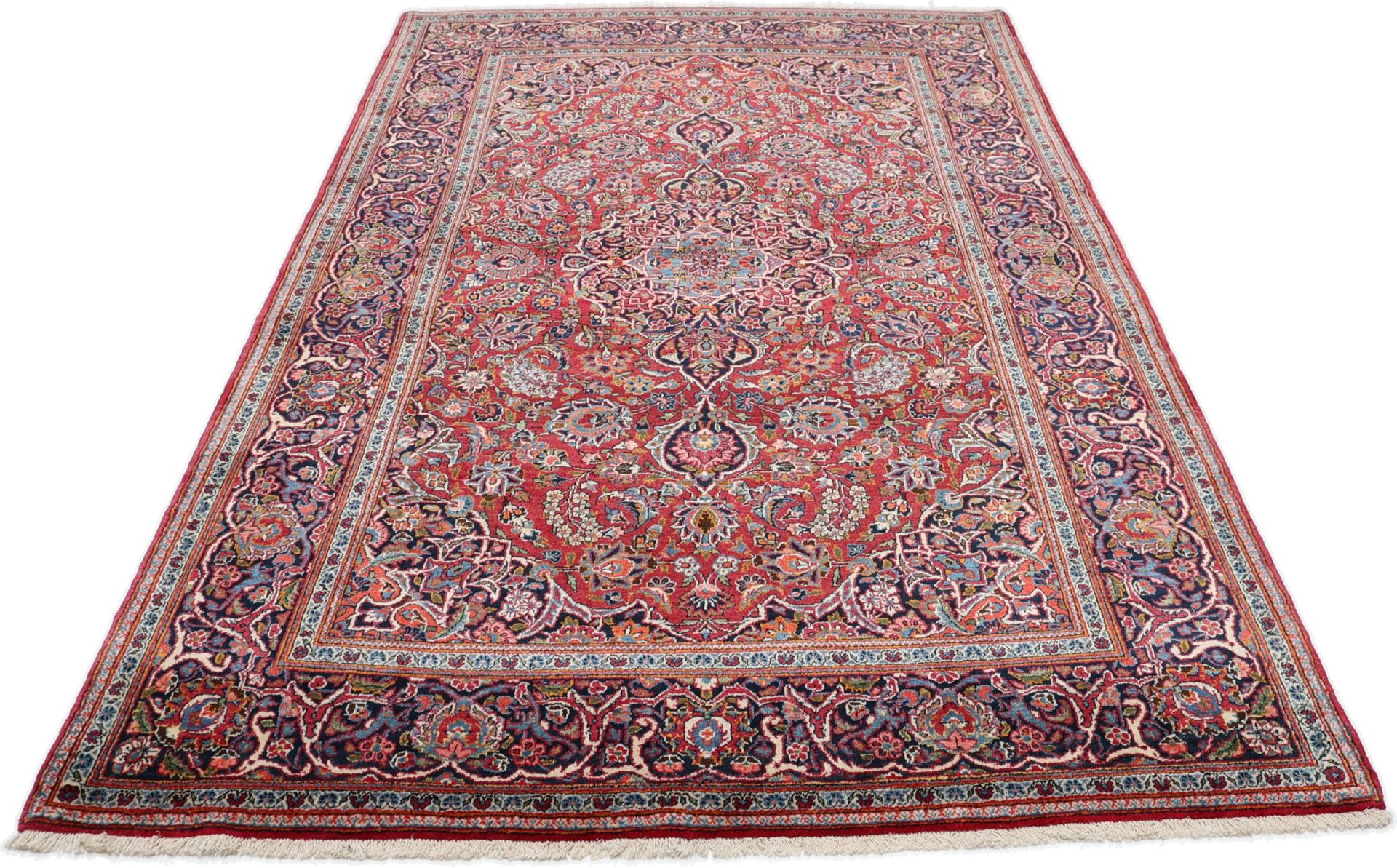 Kashan Perserteppich 133 × 219 cm aus Wolle, handgeknüpft