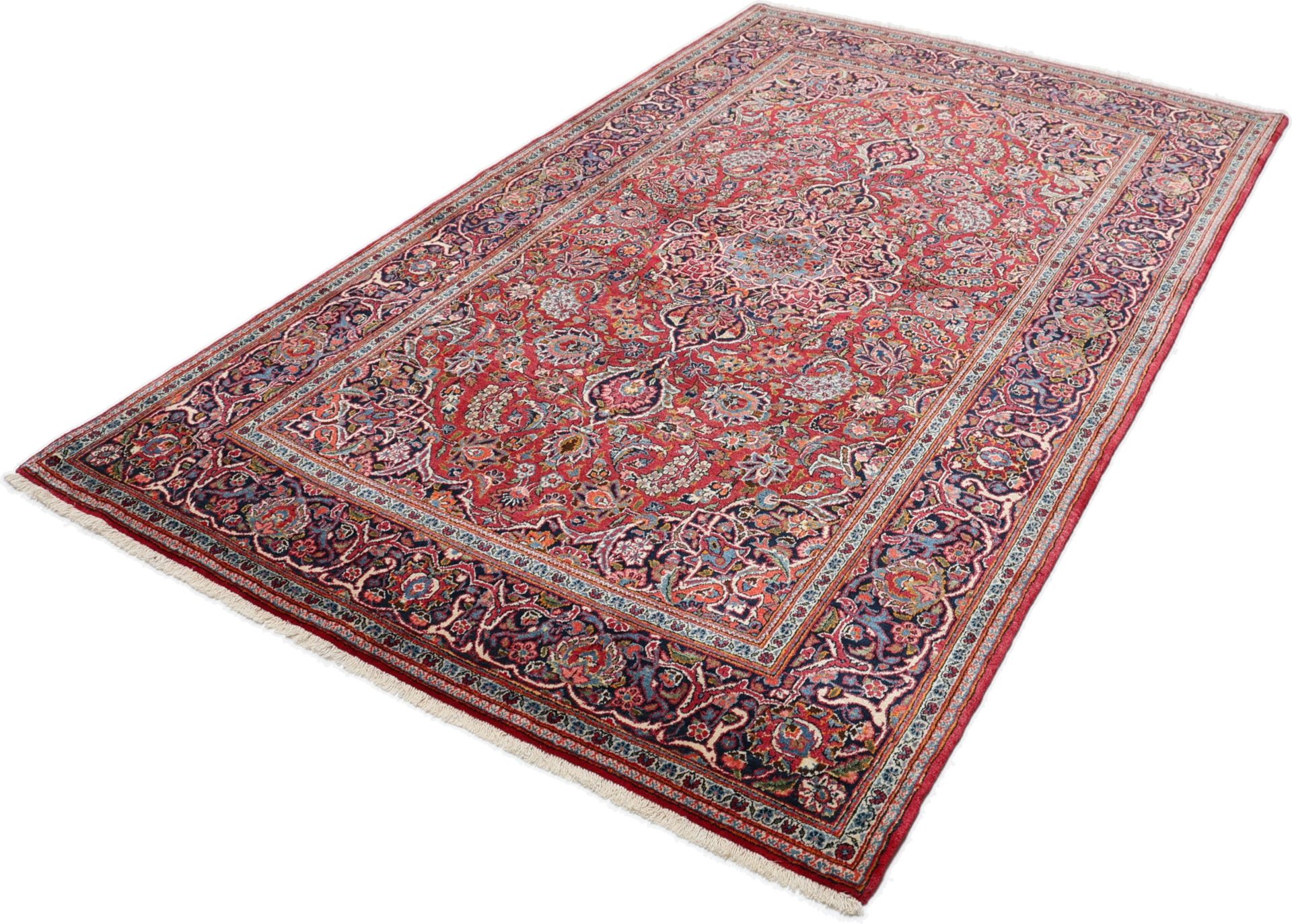 Kashan Perserteppich 133 × 219 cm aus Wolle, handgeknüpft