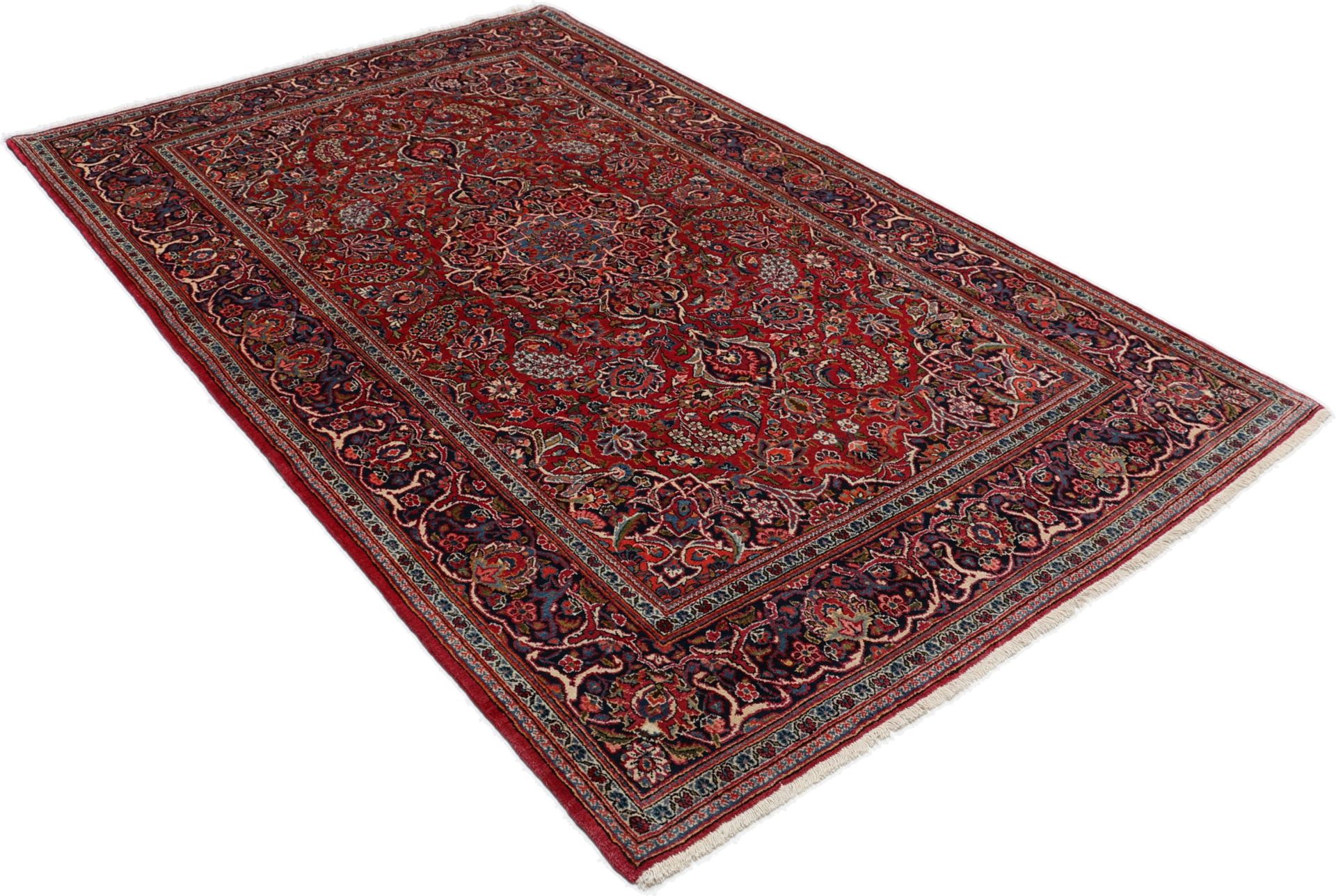 Kashan Perserteppich 133 × 219 cm aus Wolle, handgeknüpft