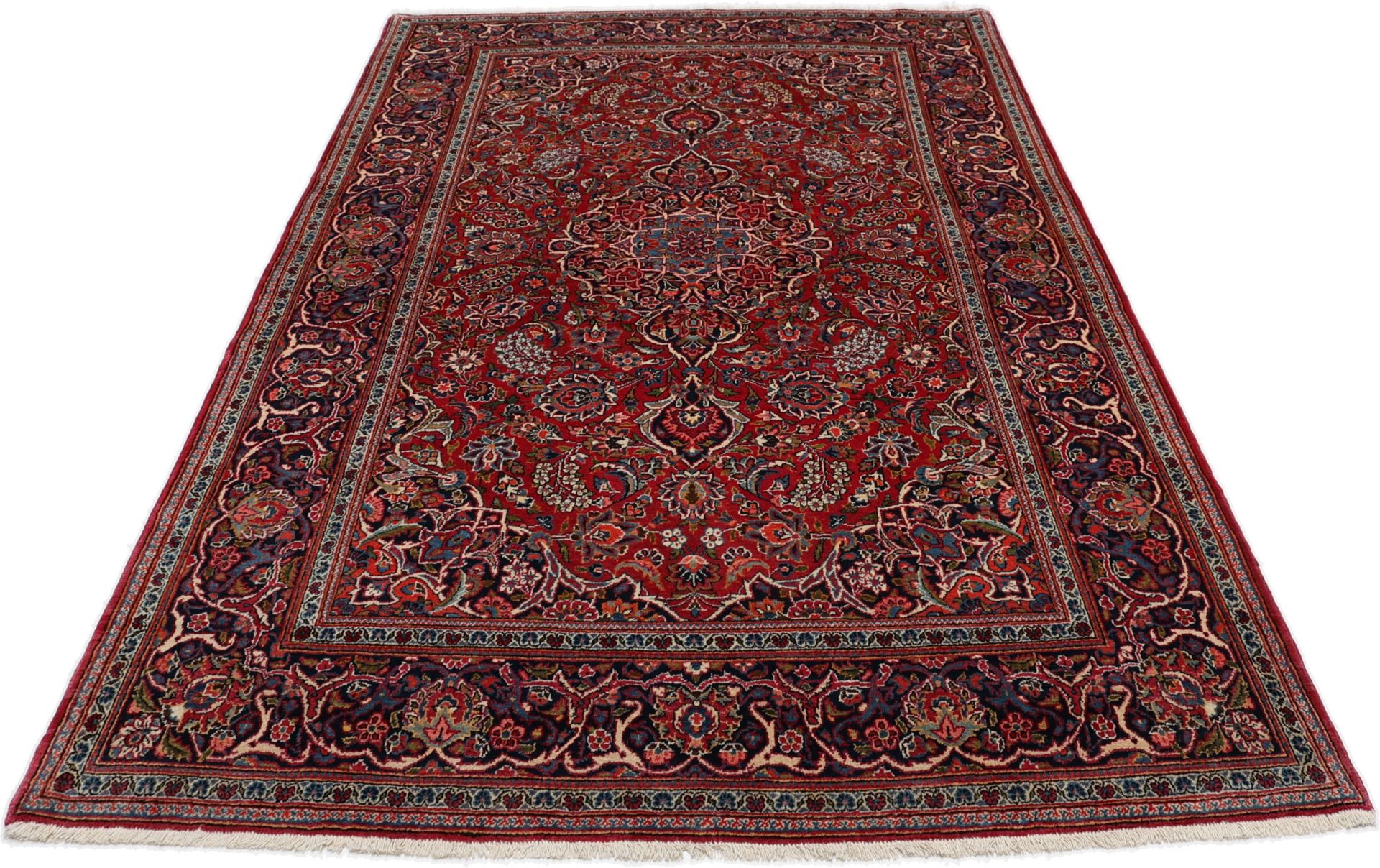 Kashan Perserteppich 133 × 219 cm aus Wolle, handgeknüpft