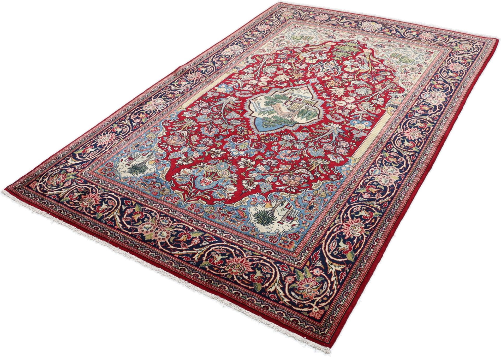 Kashan Perserteppich 130 × 205 cm aus Wolle, handgeknüpft
