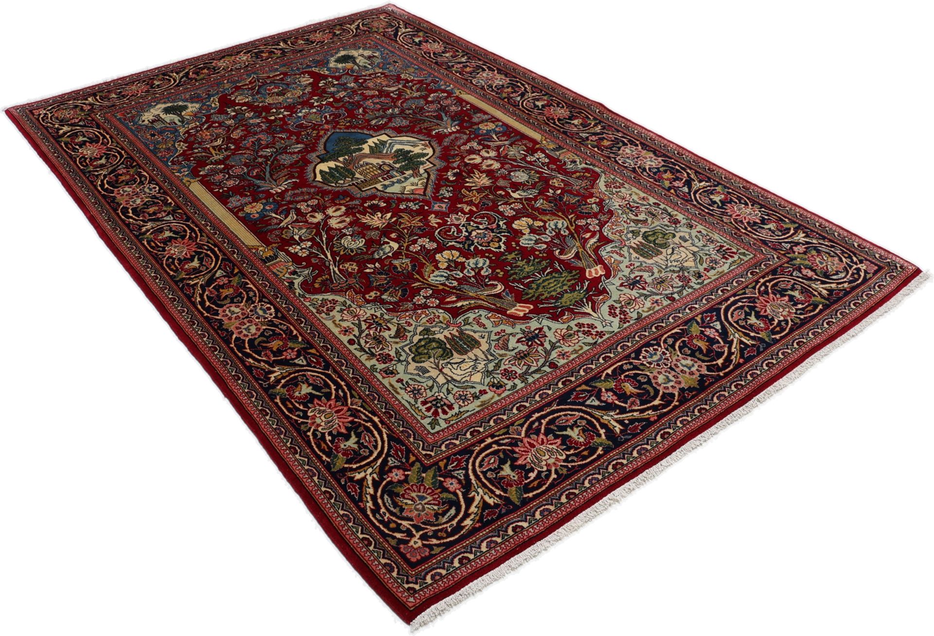 Kashan Perserteppich 130 × 205 cm aus Wolle, handgeknüpft
