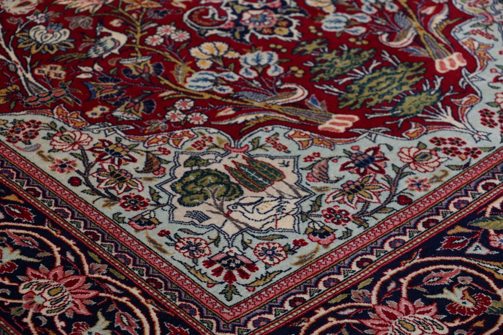 Kashan Perserteppich 130 × 205 cm aus Wolle, handgeknüpft