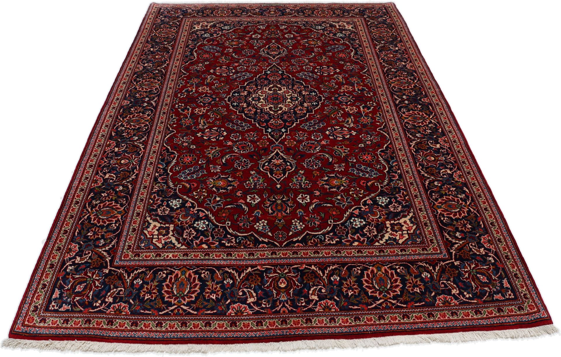 Kashan Perserteppich 140 × 213 cm aus Wolle, handgeknüpft