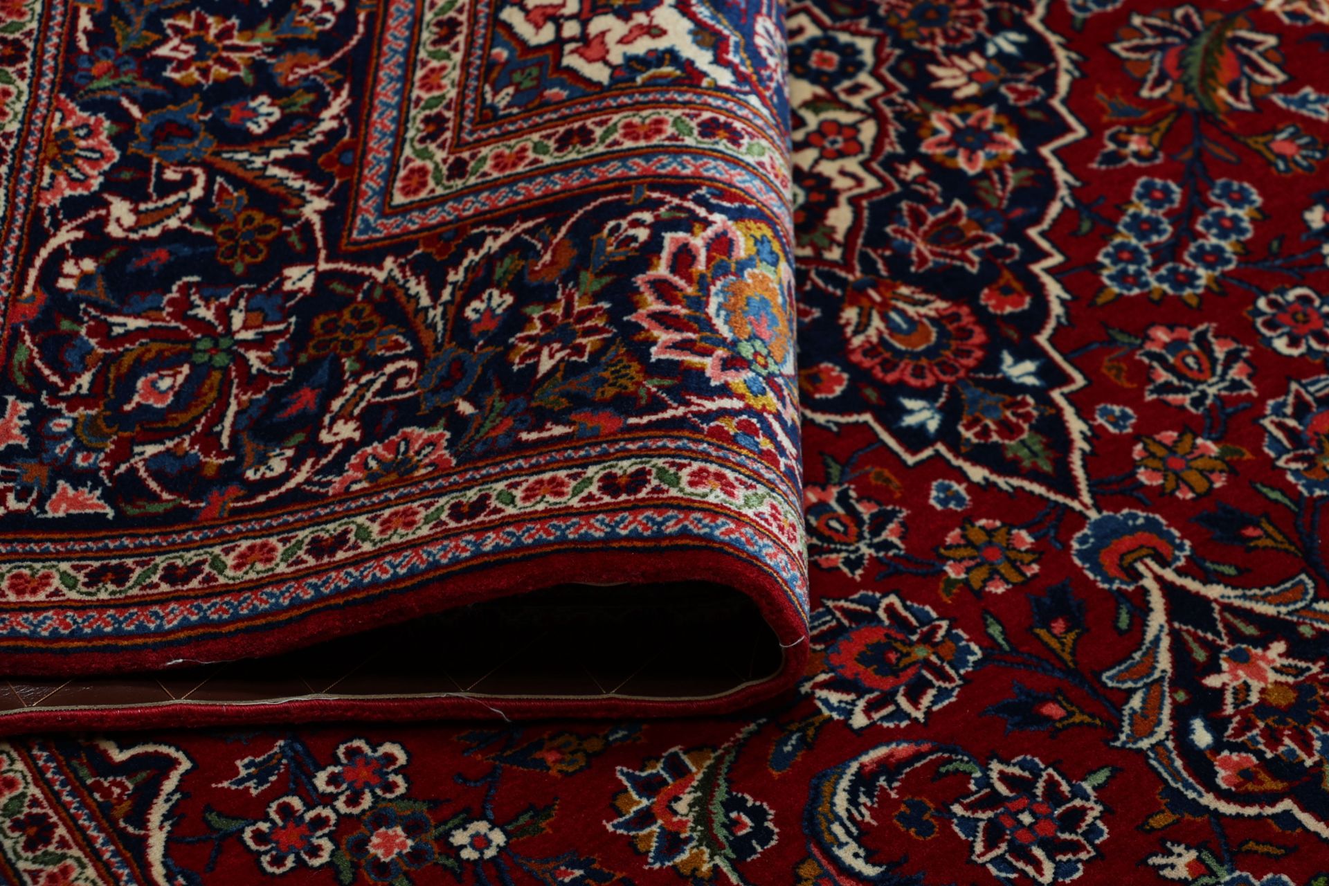 Kashan Perserteppich 140 × 213 cm aus Wolle, handgeknüpft