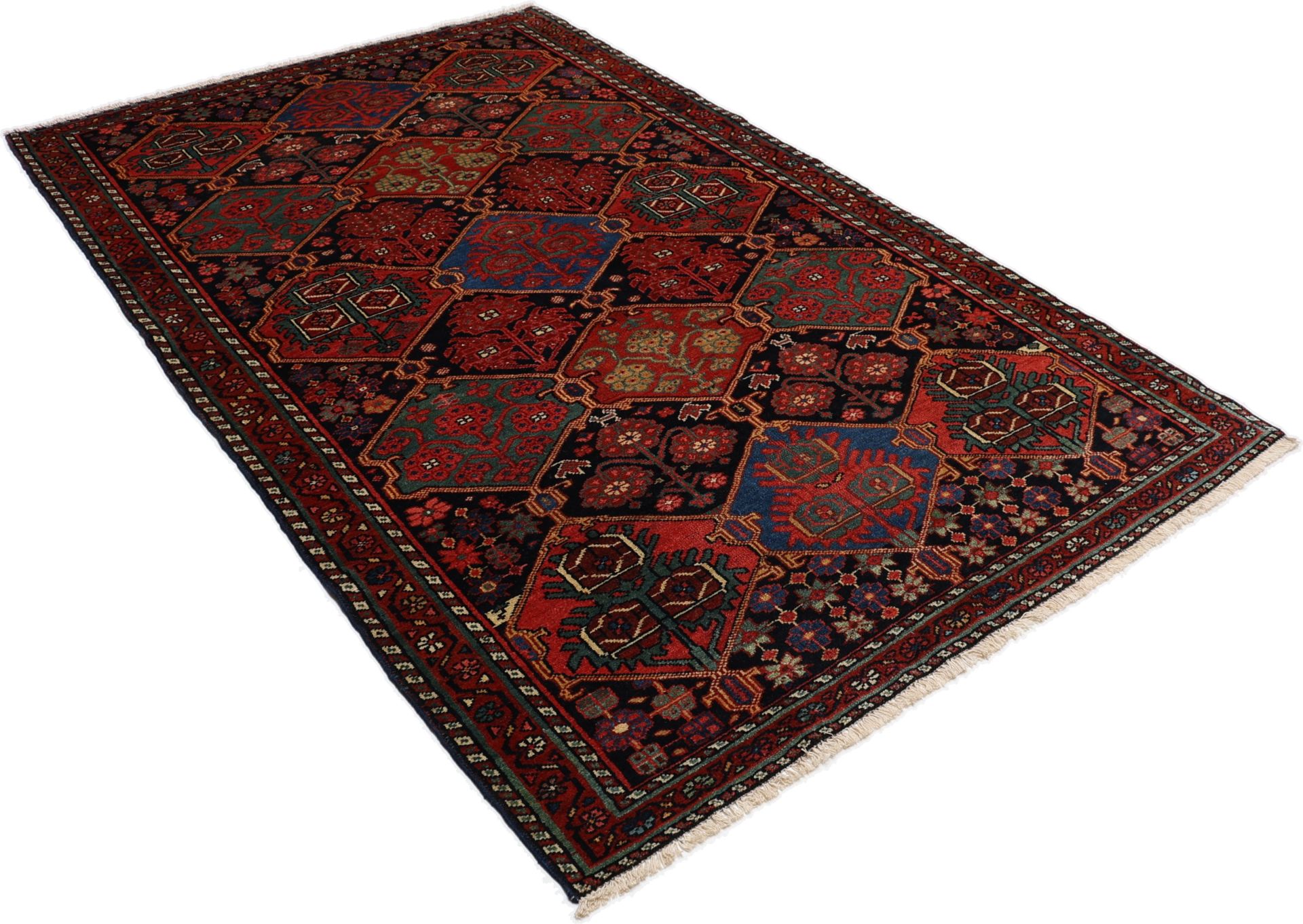 Antiker Bakhtiari Perserteppich aus Iran, 137 × 218 cm