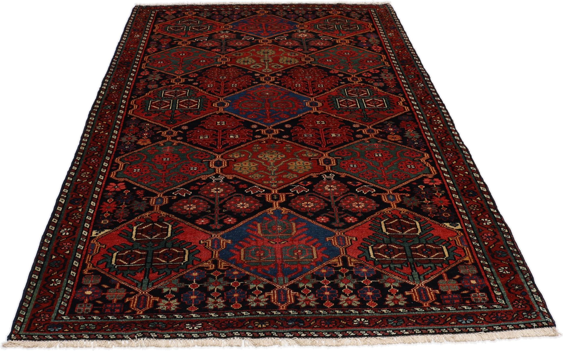 Antiker Bakhtiari Perserteppich aus Iran, 137 × 218 cm