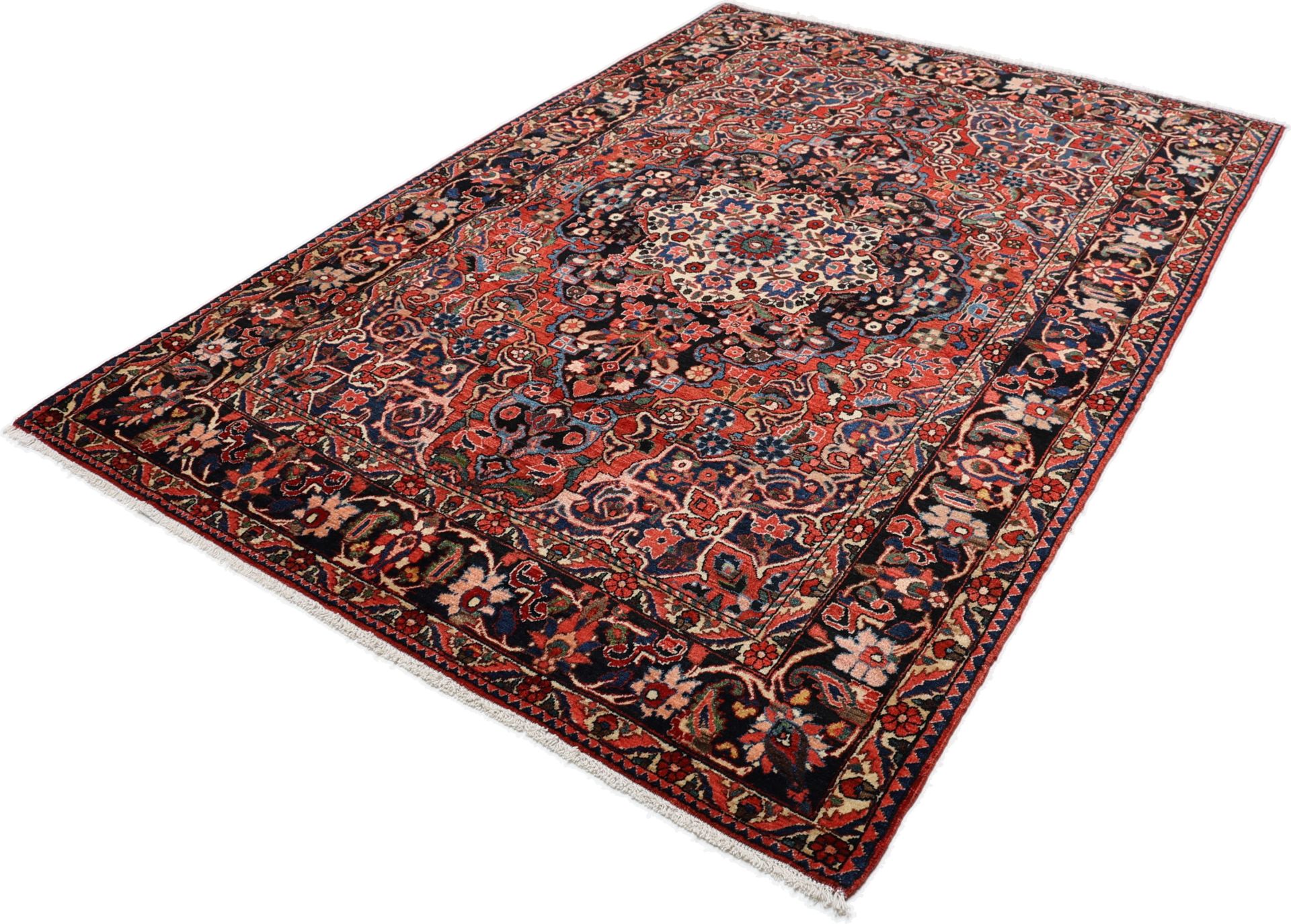 Antiker Bakhtiari Perserteppich aus Iran, 145 × 210 cm