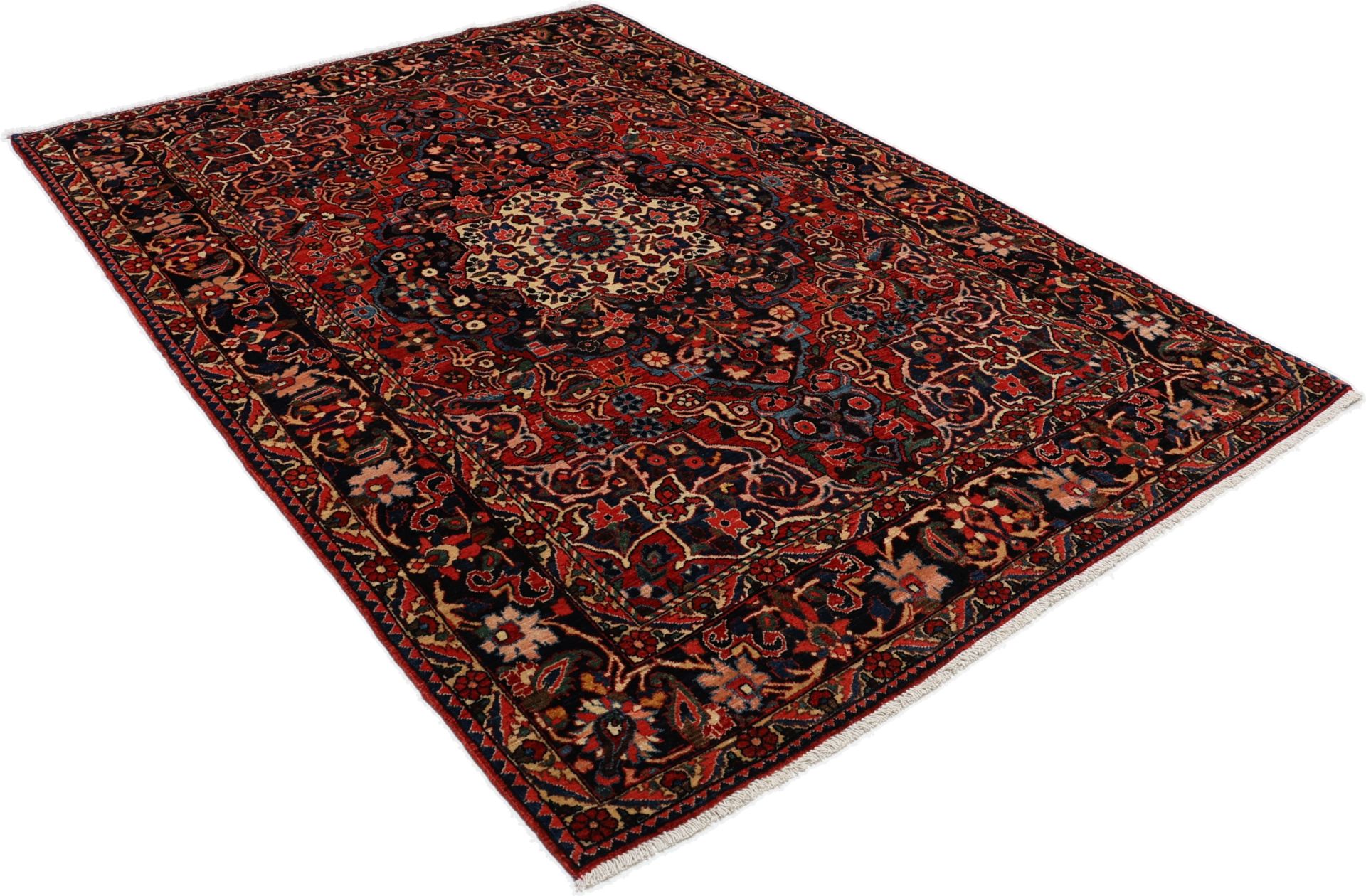 Antiker Bakhtiari Perserteppich aus Iran, 145 × 210 cm