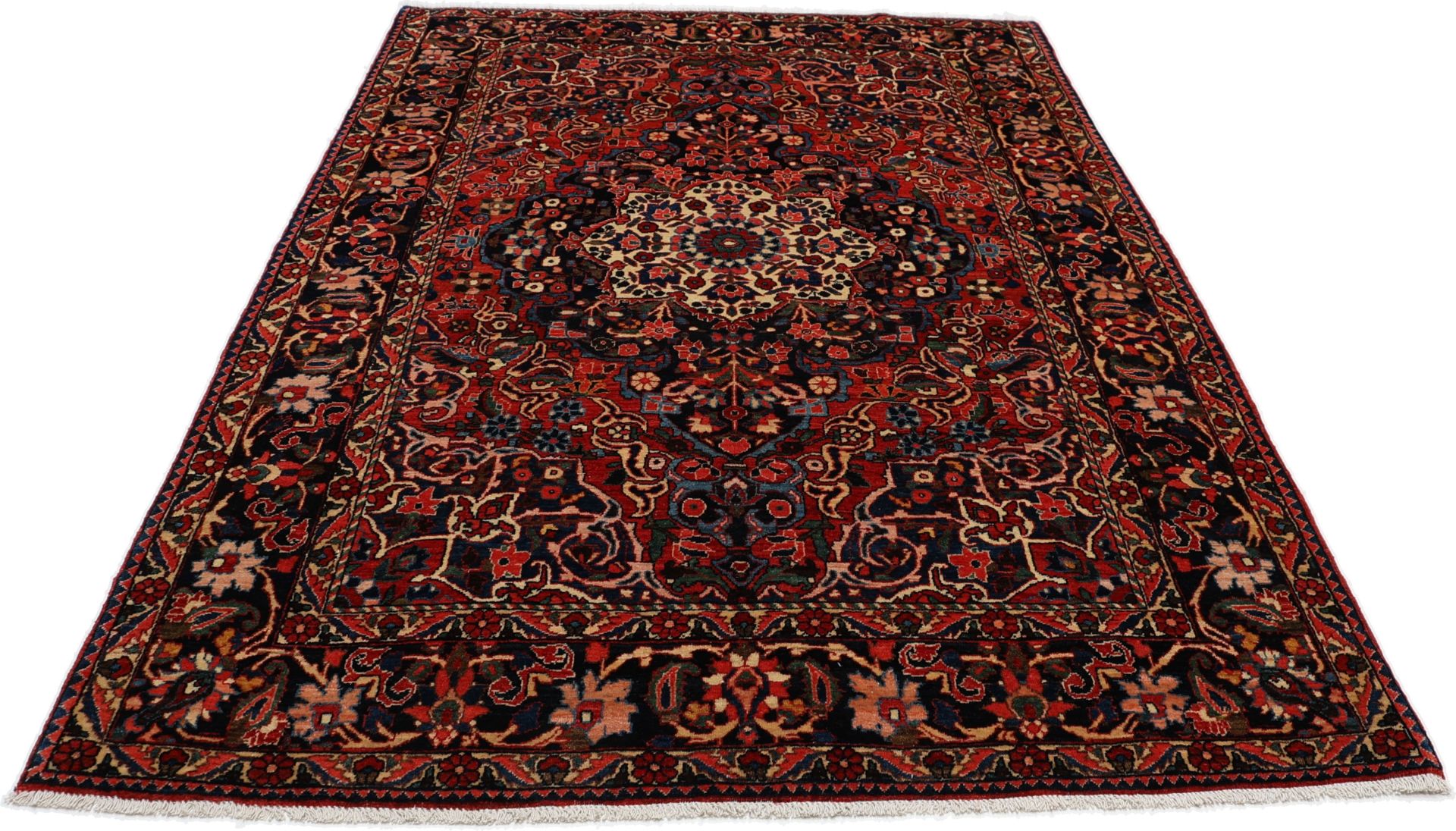 Antiker Bakhtiari Perserteppich aus Iran, 145 × 210 cm