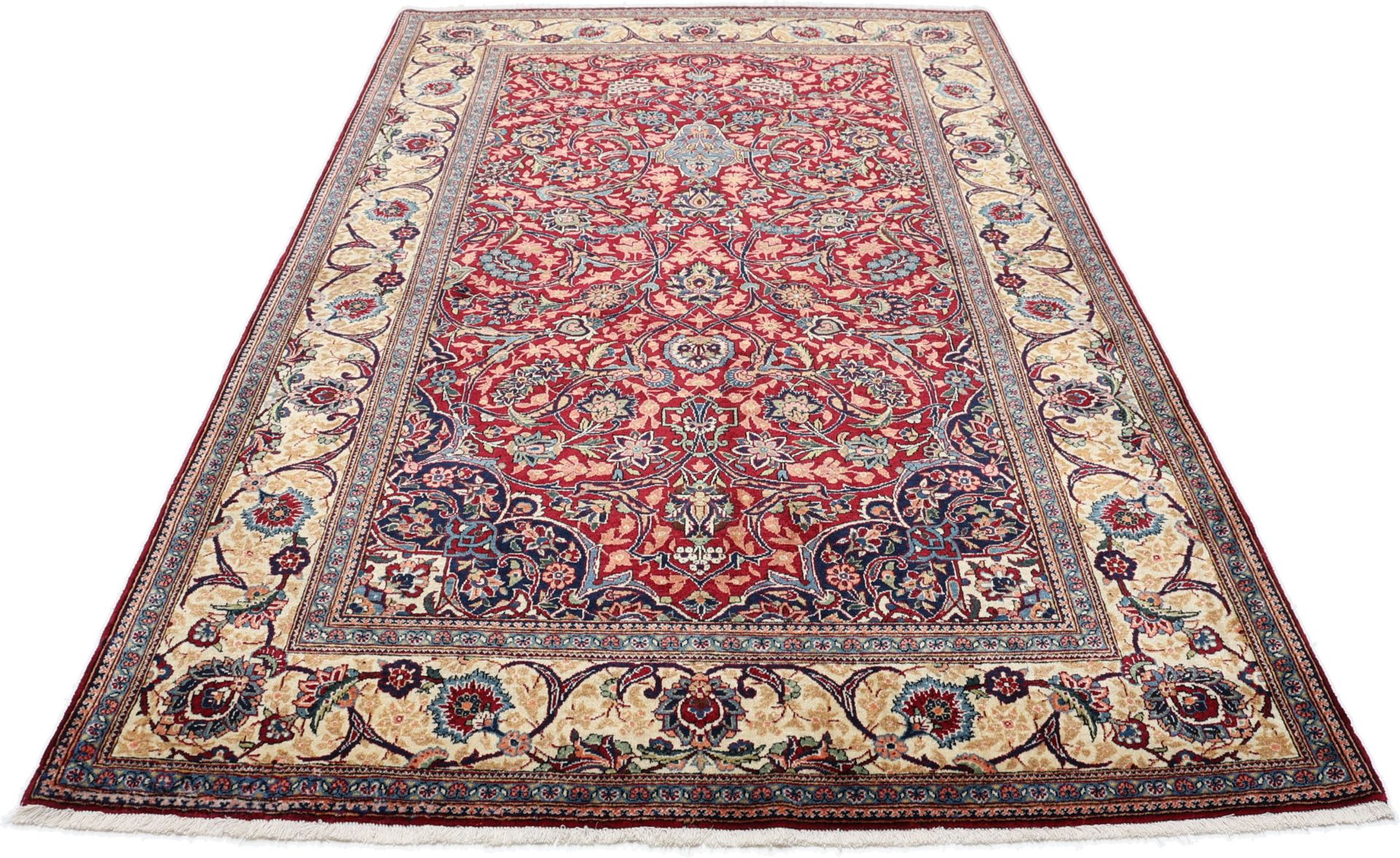 Kashan Perserteppich antik, 137 × 218 cm, Wolle