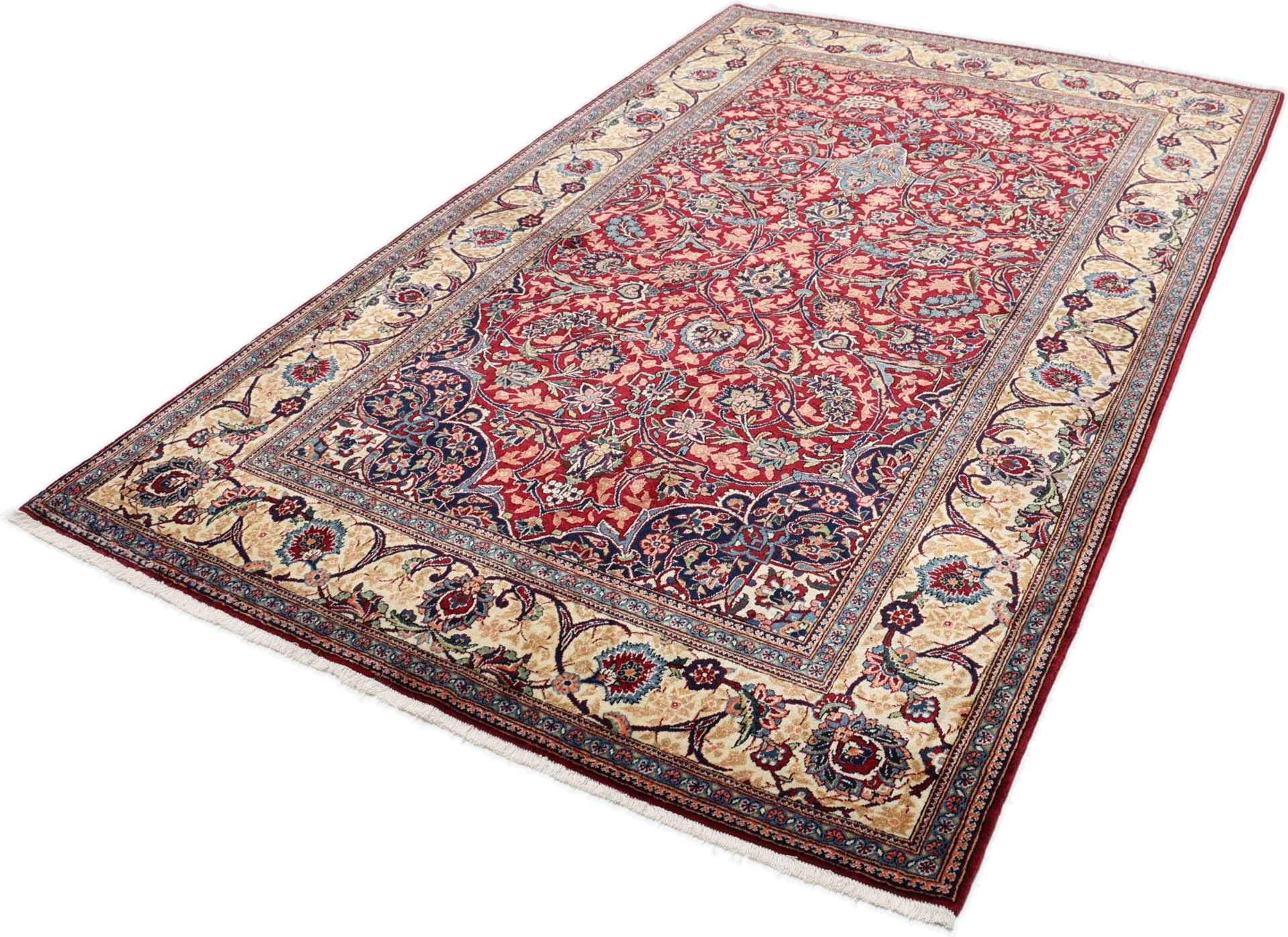 Kashan Perserteppich antik, 137 × 218 cm, Wolle