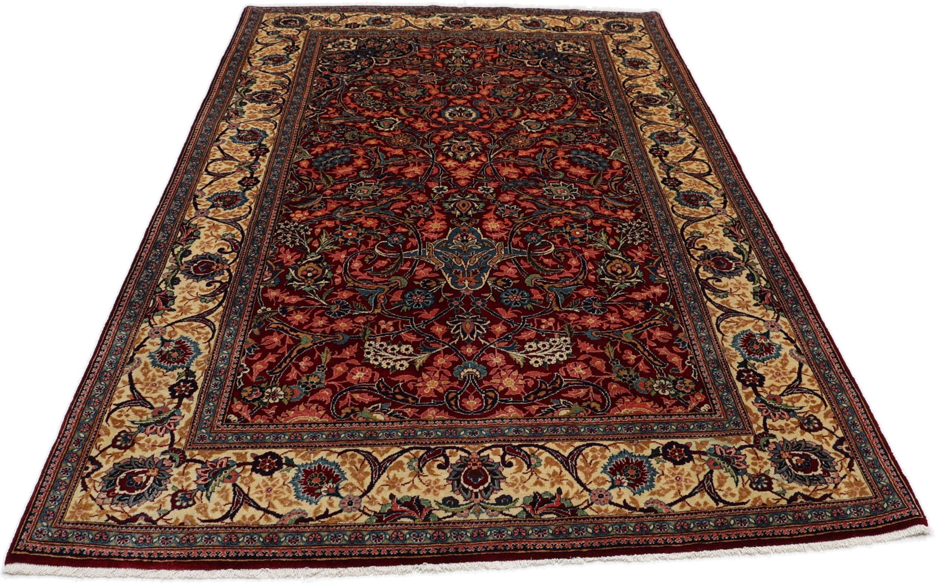 Kashan Perserteppich antik, 137 × 218 cm, Wolle