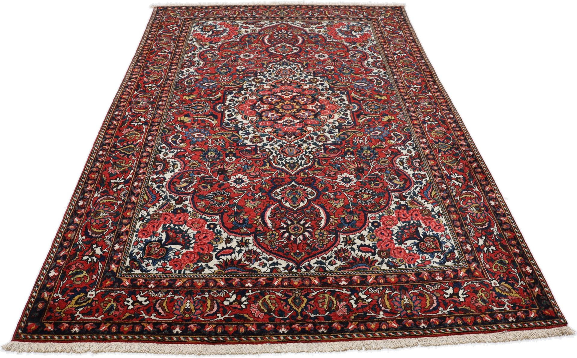 Antiker Bakhtiari Perserteppich, 140 × 216 cm, Wolle