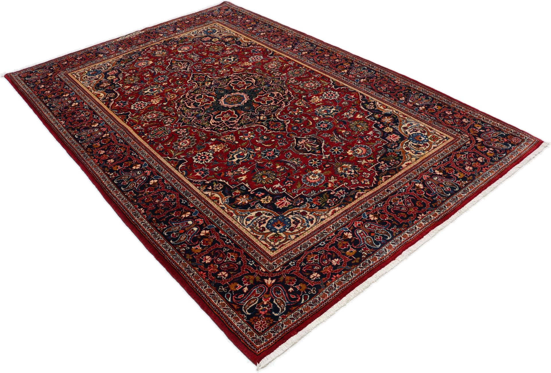 Kashan Perserteppich 142 × 211 cm aus Wolle, handgeknüpft
