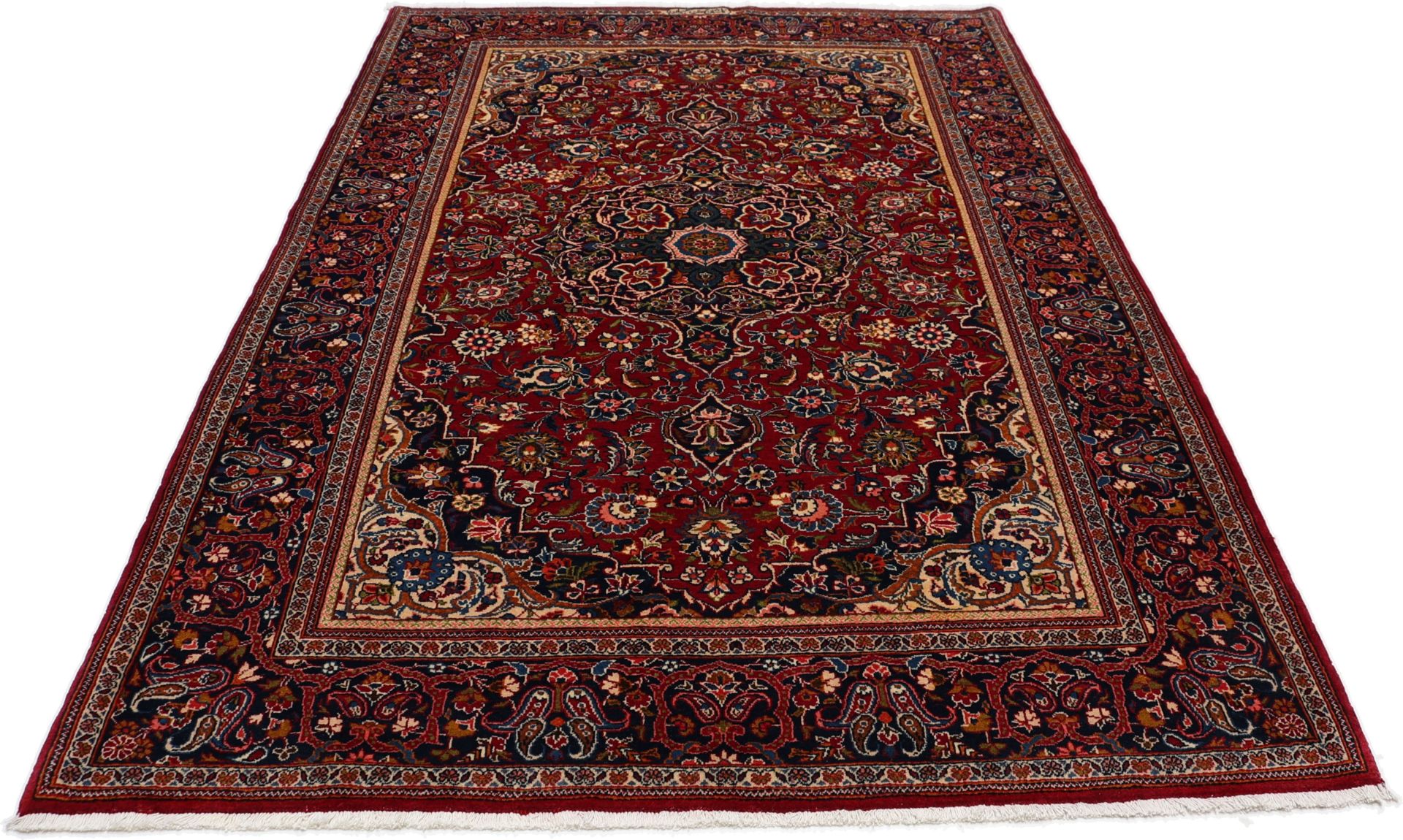 Kashan Perserteppich 142 × 211 cm aus Wolle, handgeknüpft