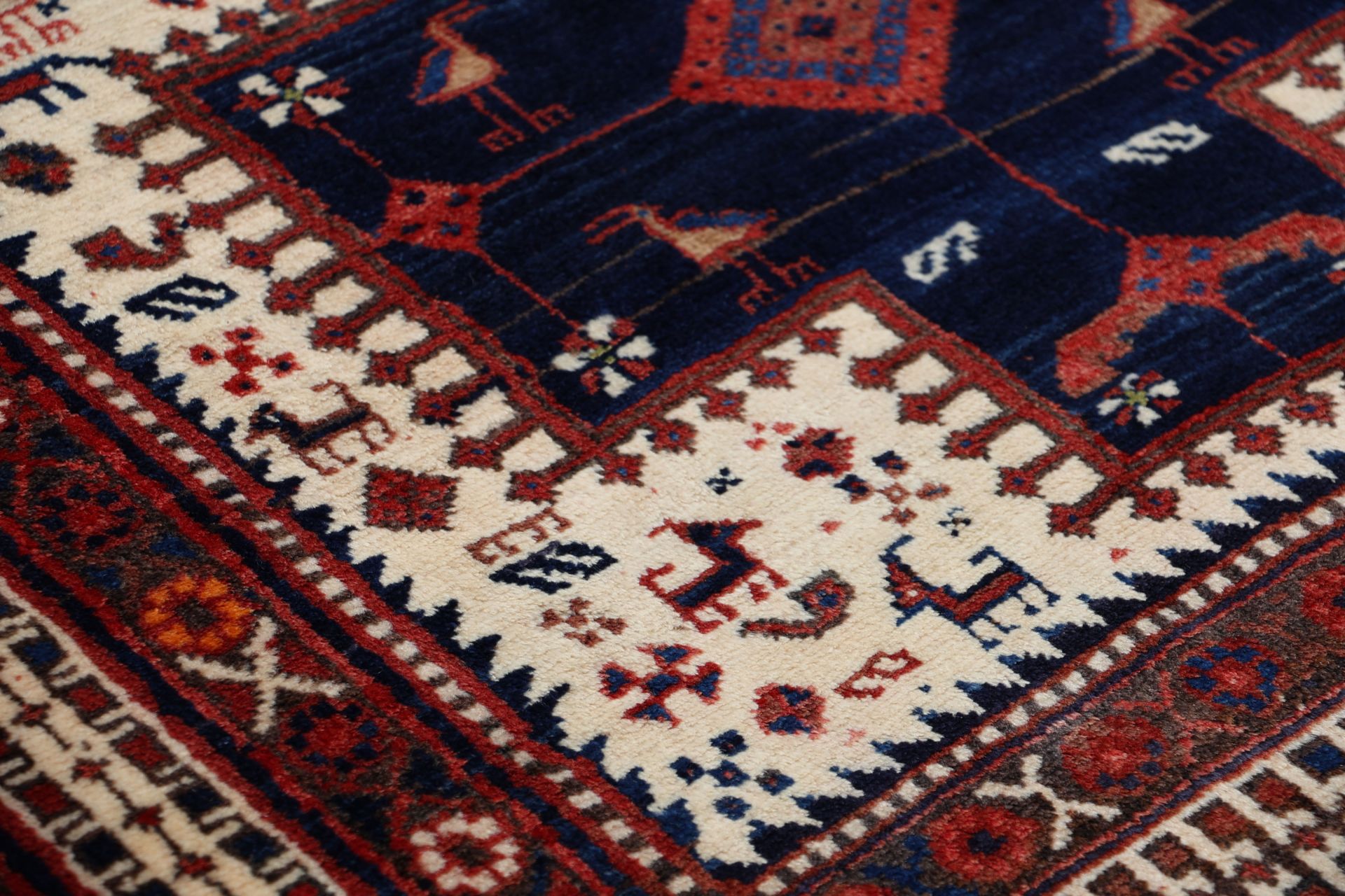 Antiker Afshar Perserteppich, 155 × 213 cm, Wolle