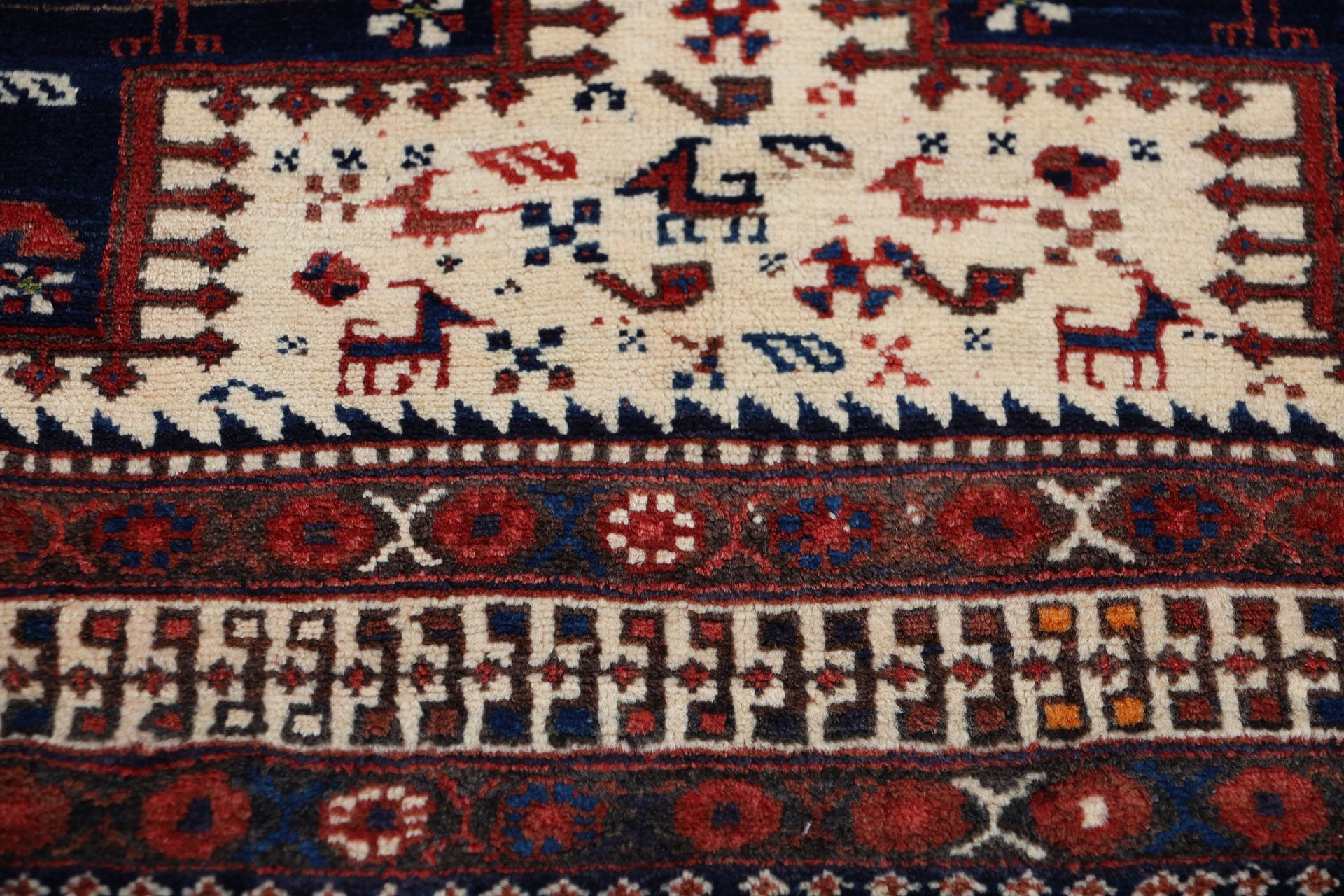 Antiker Afshar Perserteppich, 155 × 213 cm, Wolle