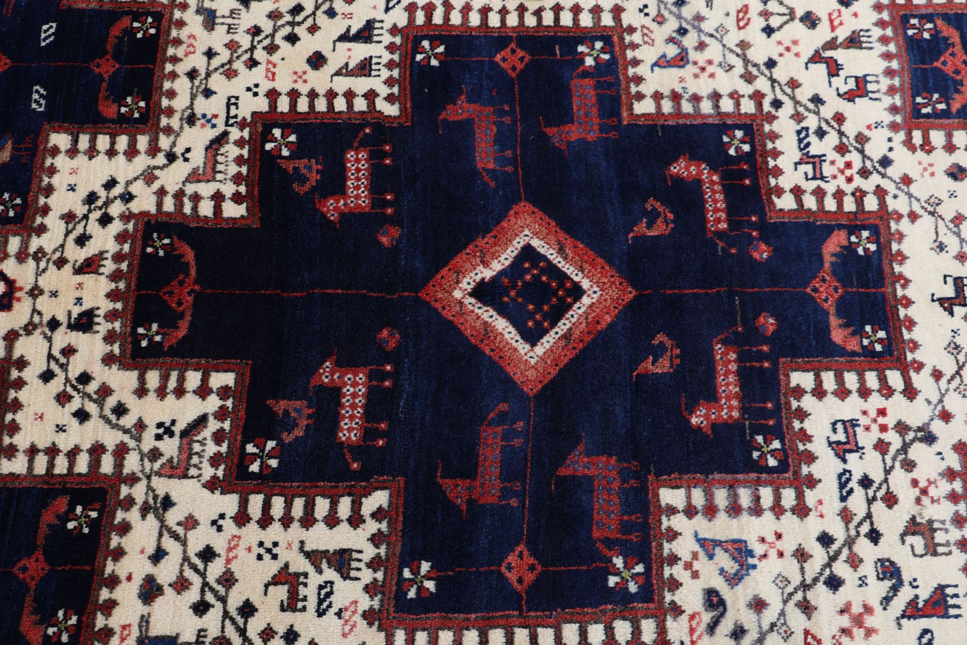 Antiker Afshar Perserteppich, 155 × 213 cm, Wolle
