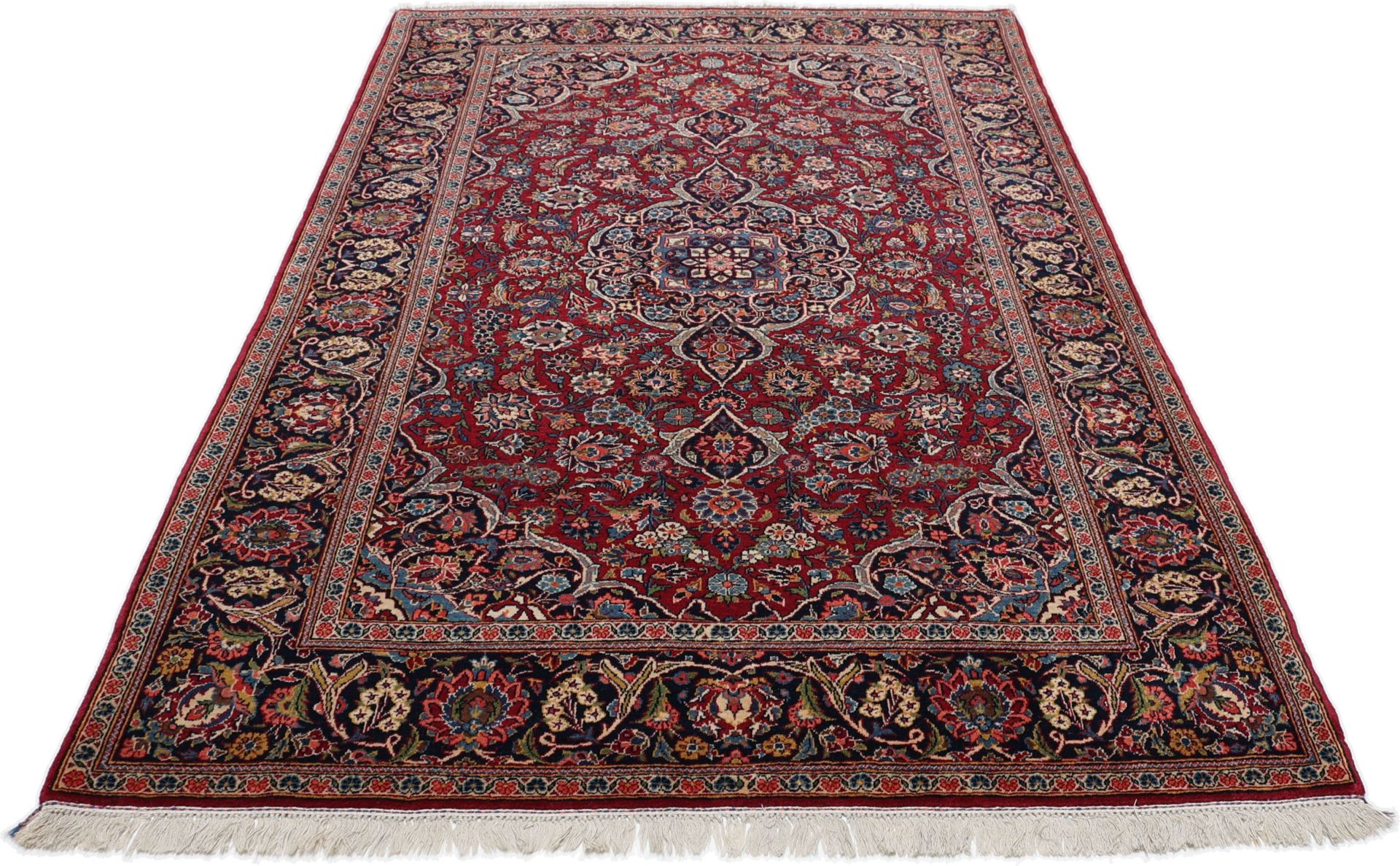 Antiker Kashan Perserteppich aus Iran, 131 × 205 cm