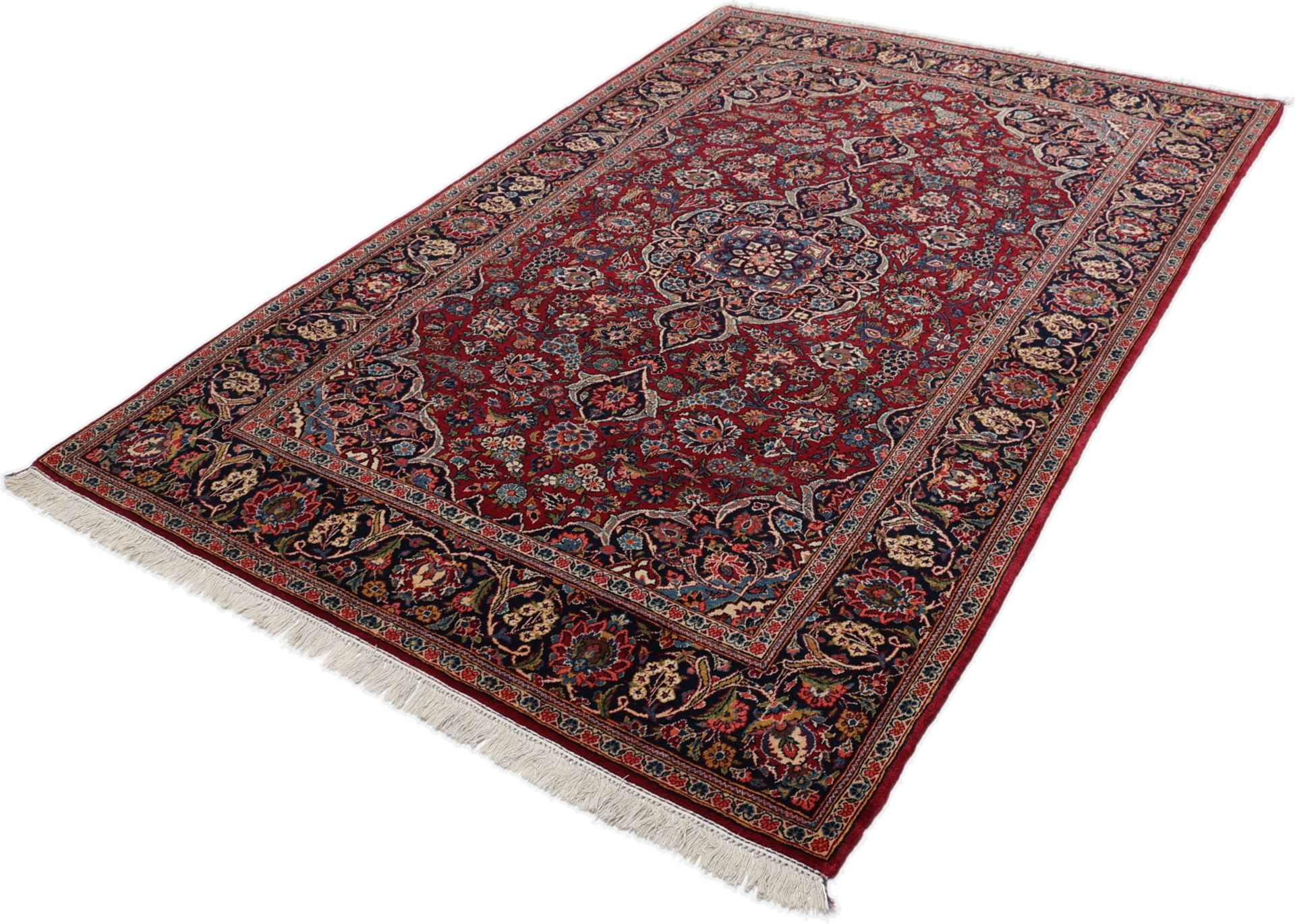 Antiker Kashan Perserteppich aus Iran, 131 × 205 cm