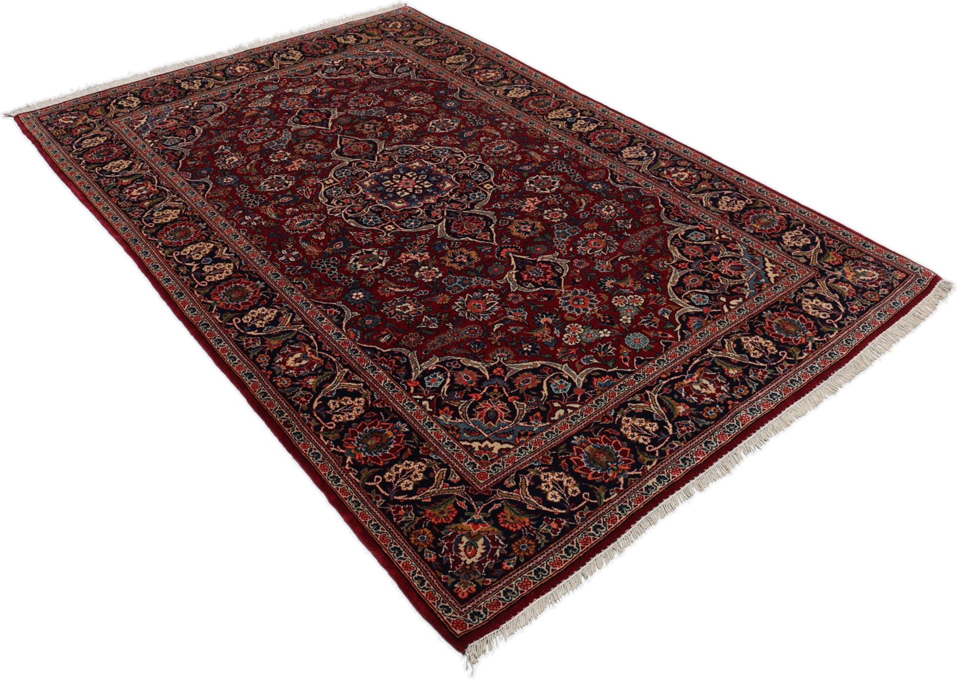 Antiker Kashan Perserteppich aus Iran, 131 × 205 cm