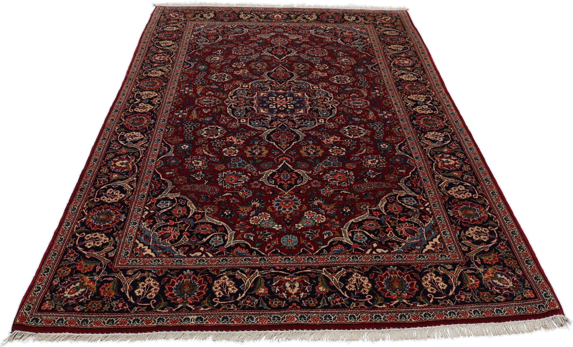Antiker Kashan Perserteppich aus Iran, 131 × 205 cm