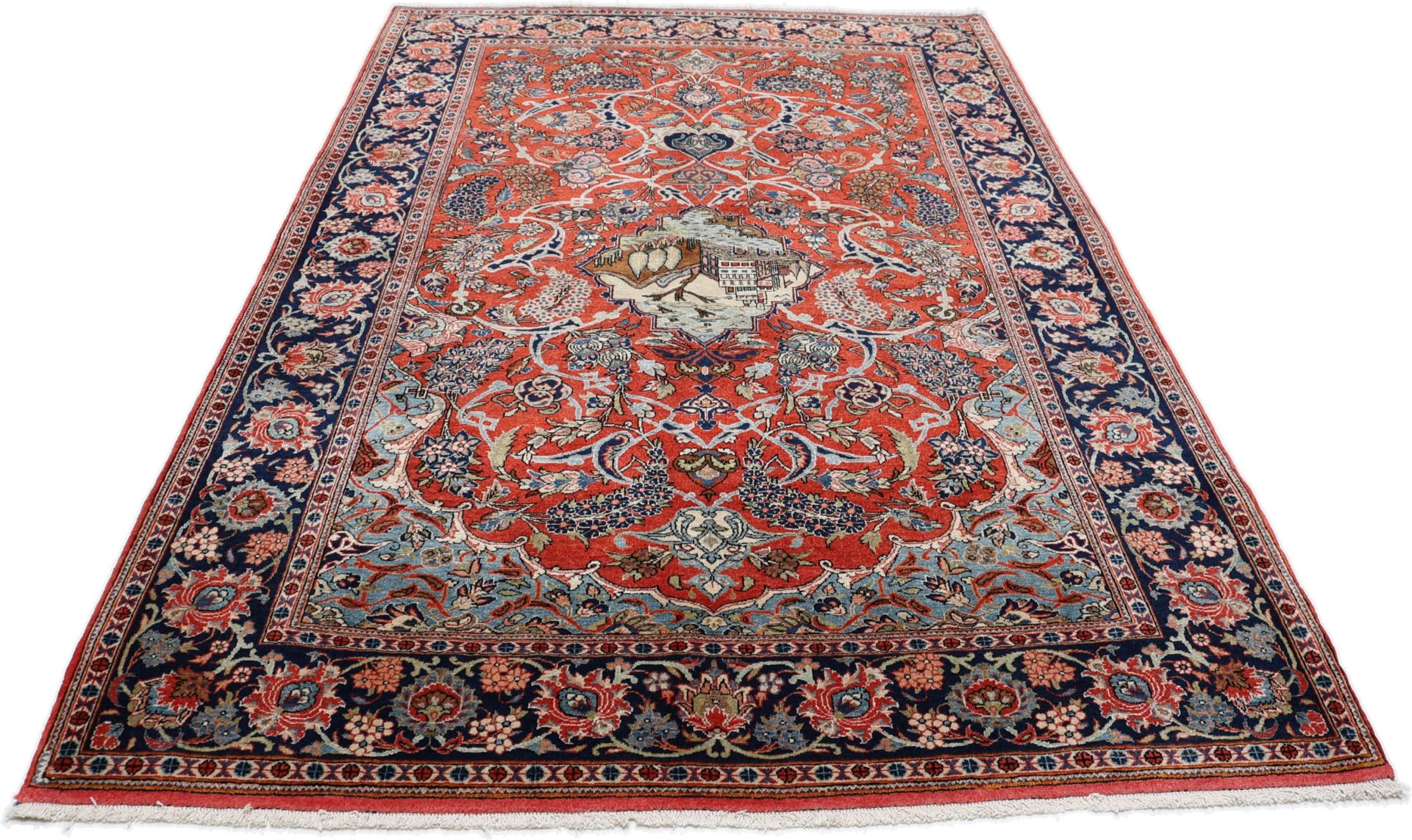 Kashan Perserteppich antik, 135 × 200 cm, Wolle