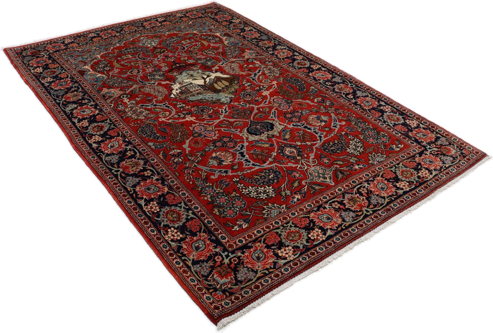 Kashan Perserteppich antik, 135 × 200 cm, Wolle