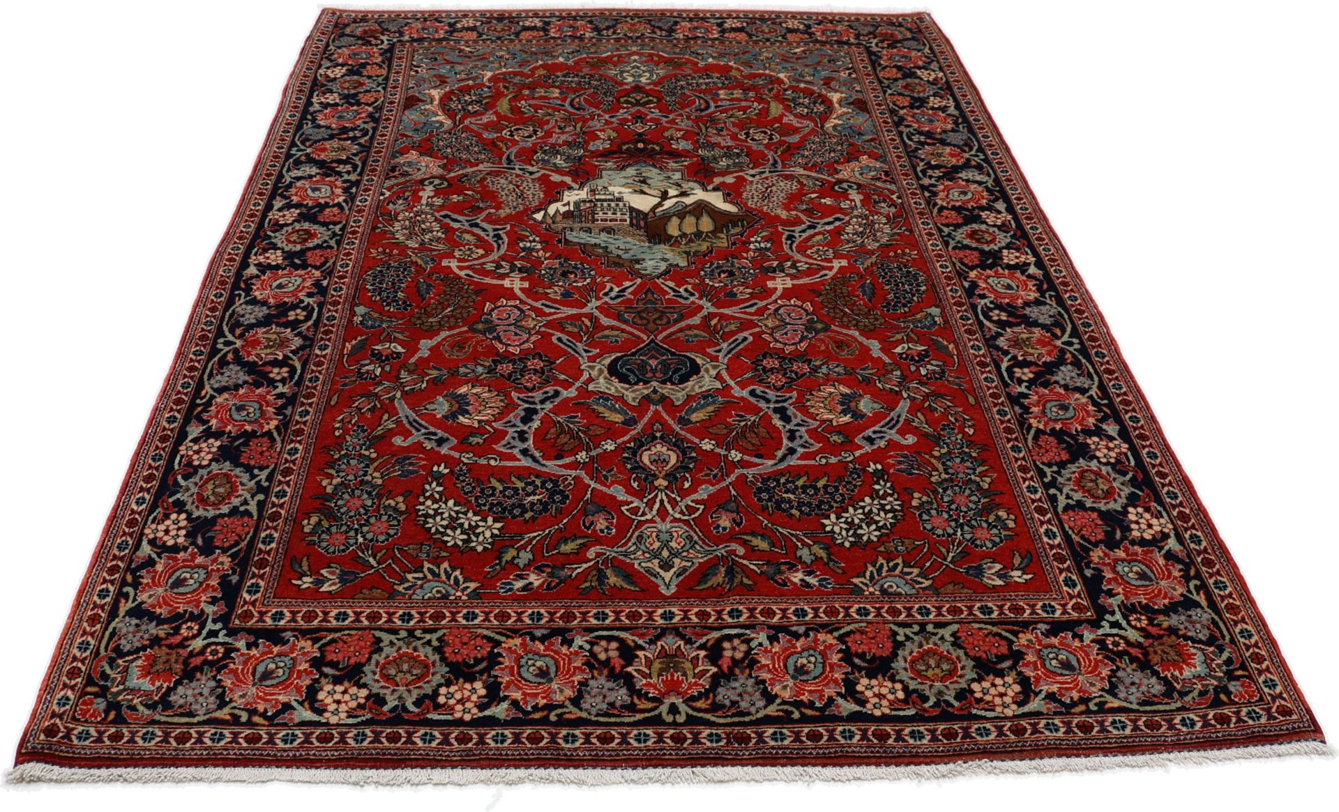 Kashan Perserteppich antik, 135 × 200 cm, Wolle