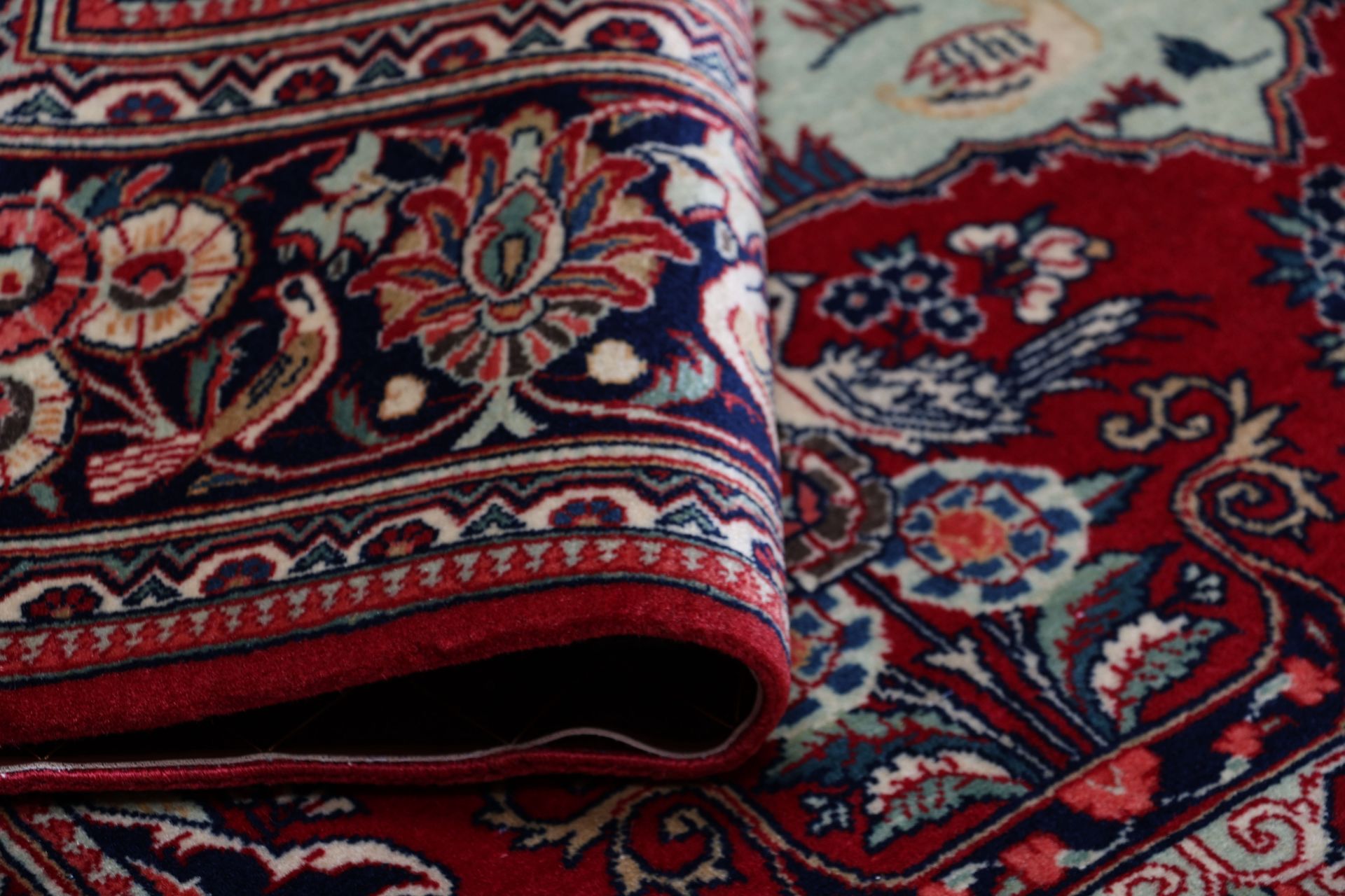 Antiker Kashan Perserteppich aus Iran, 135 × 205 cm
