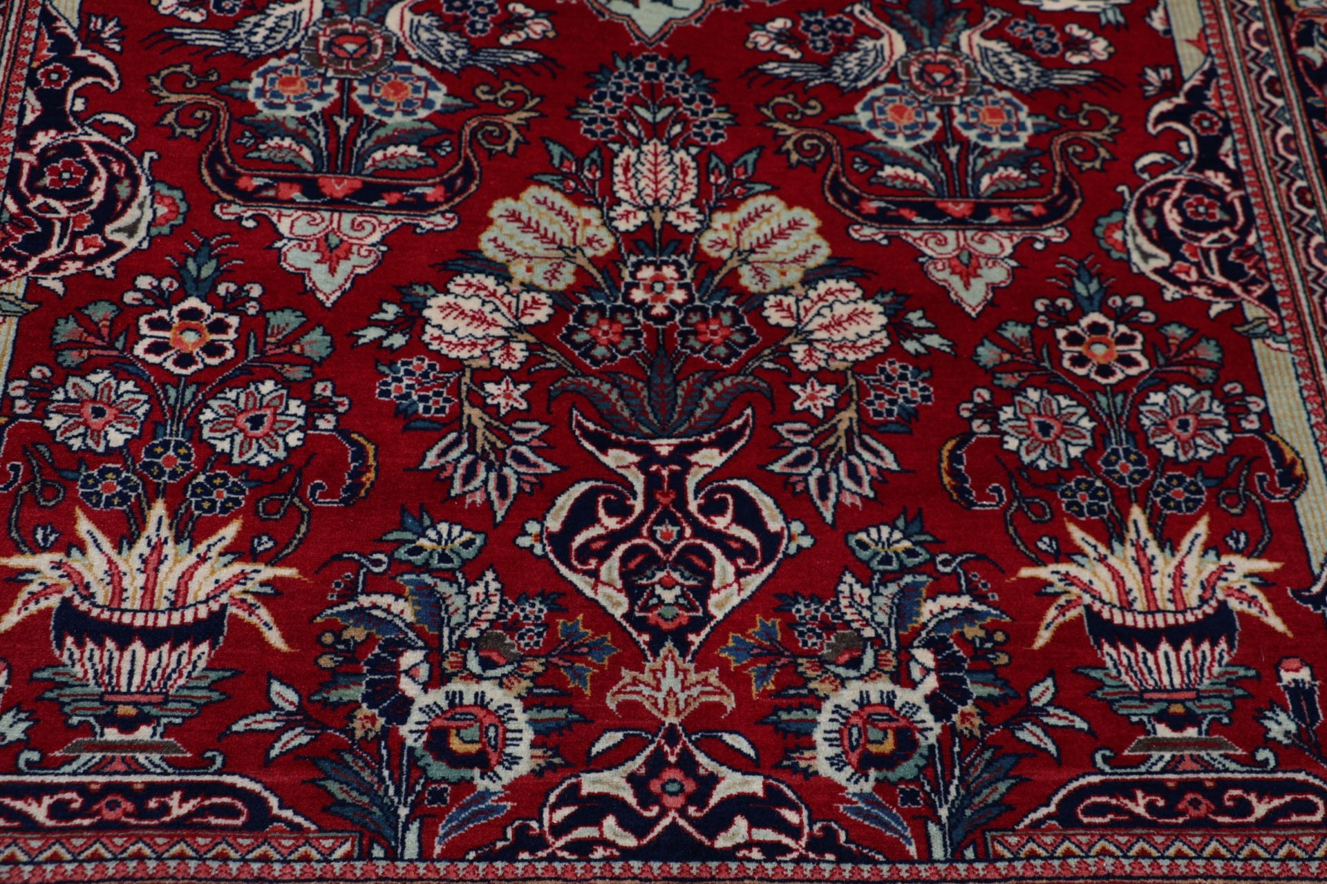 Antiker Kashan Perserteppich aus Iran, 135 × 205 cm