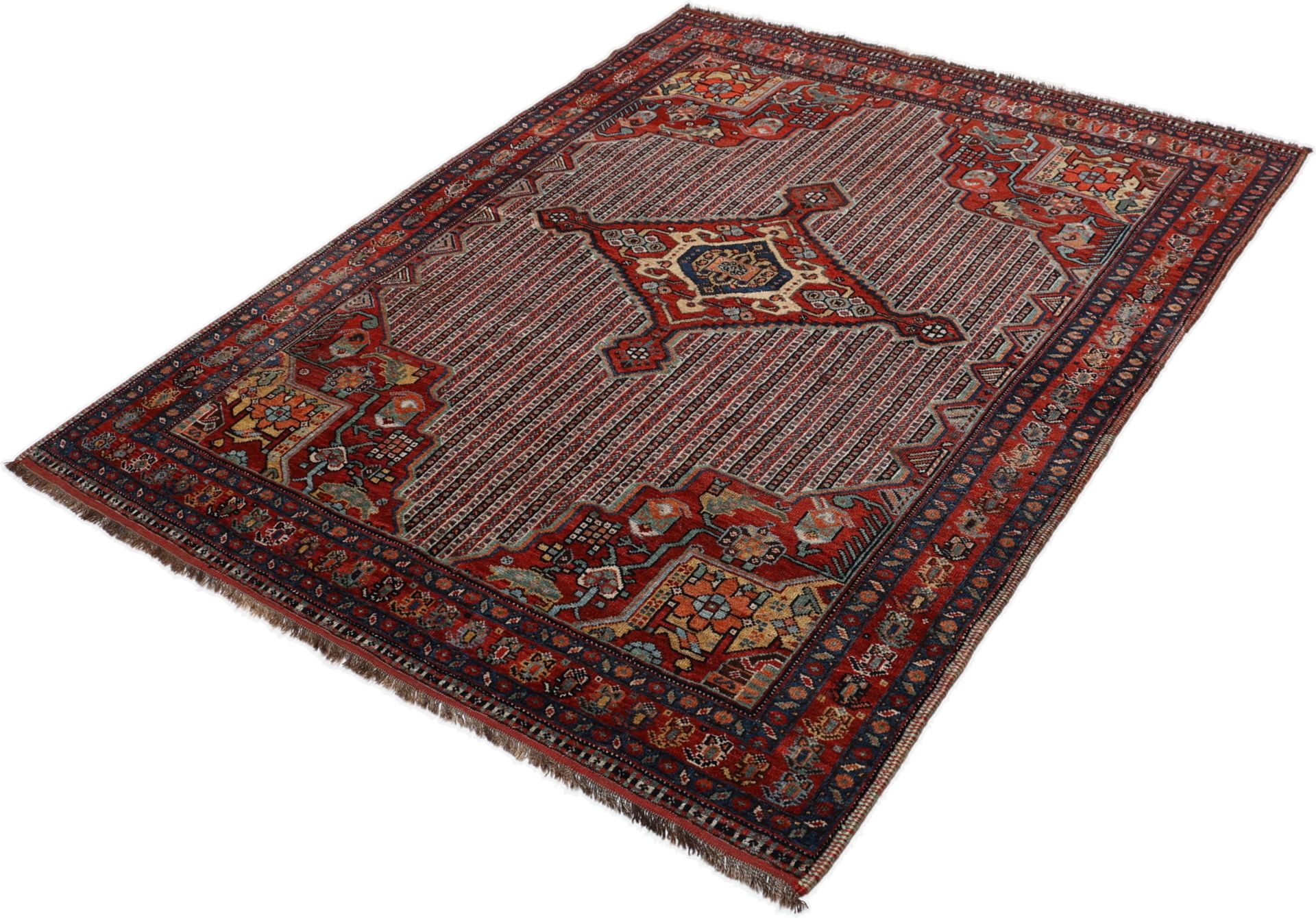 Antiker Qashqai Perserteppich, 132 × 180 cm, Wolle