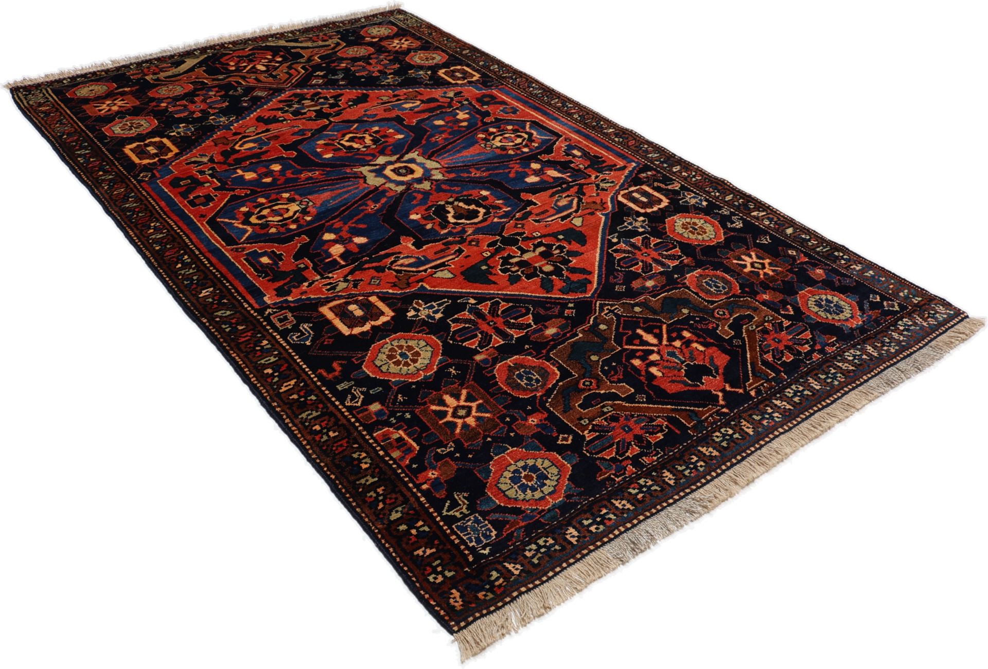 Antiker Bakhtiari Perserteppich, 146 × 237 cm, Wolle