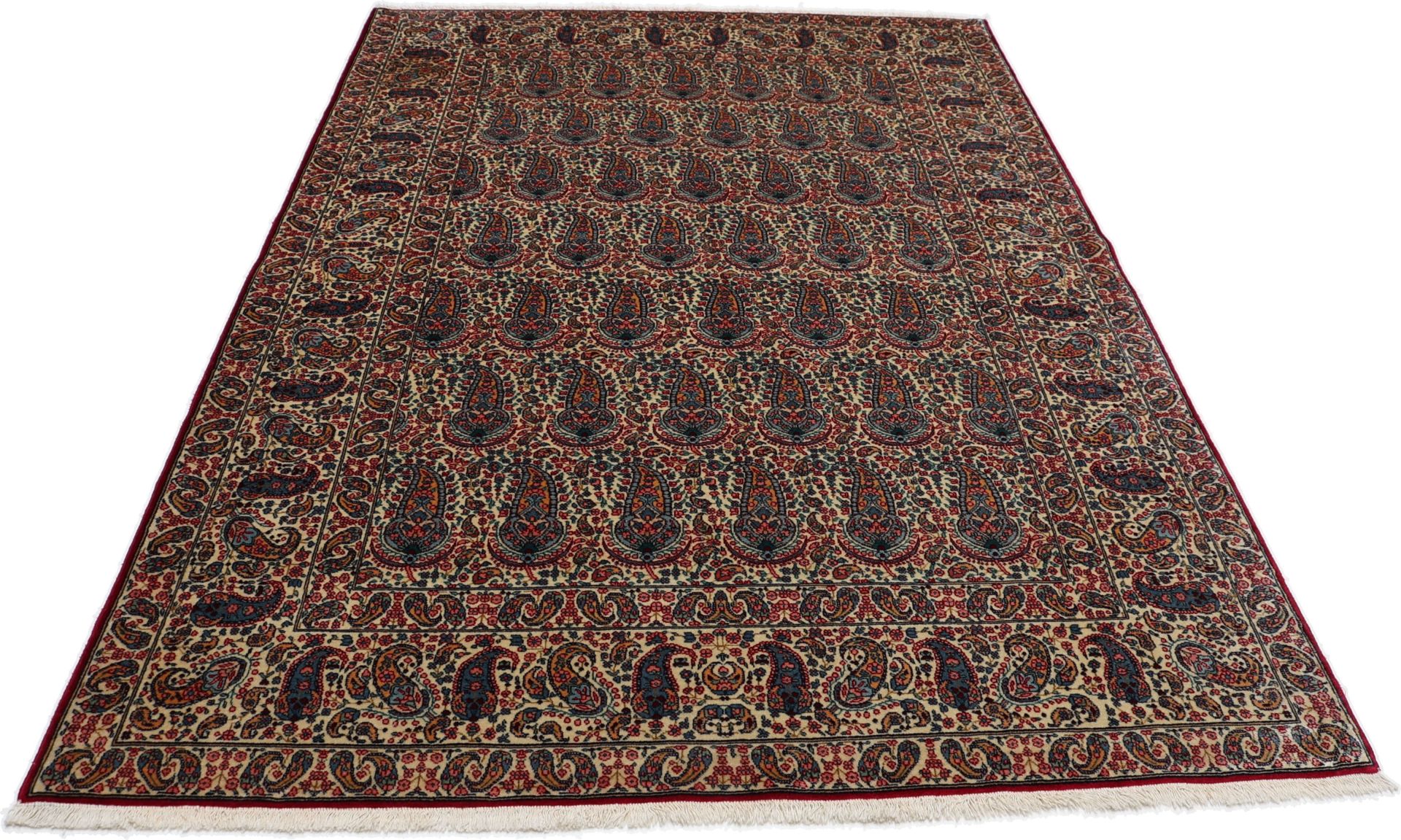 Antiker Kerman Perserteppich aus Iran, 140 × 204 cm