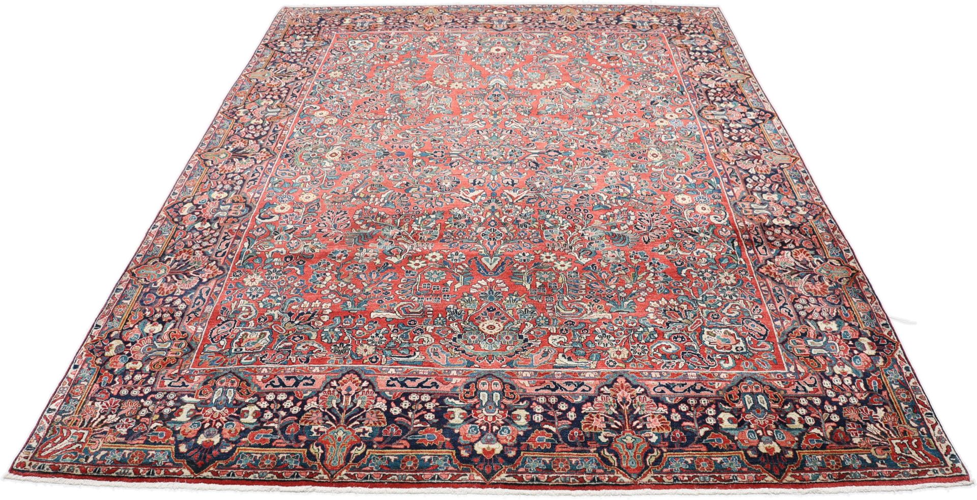 Antiker Sarough Perserteppich, 264 × 346 cm, Wolle