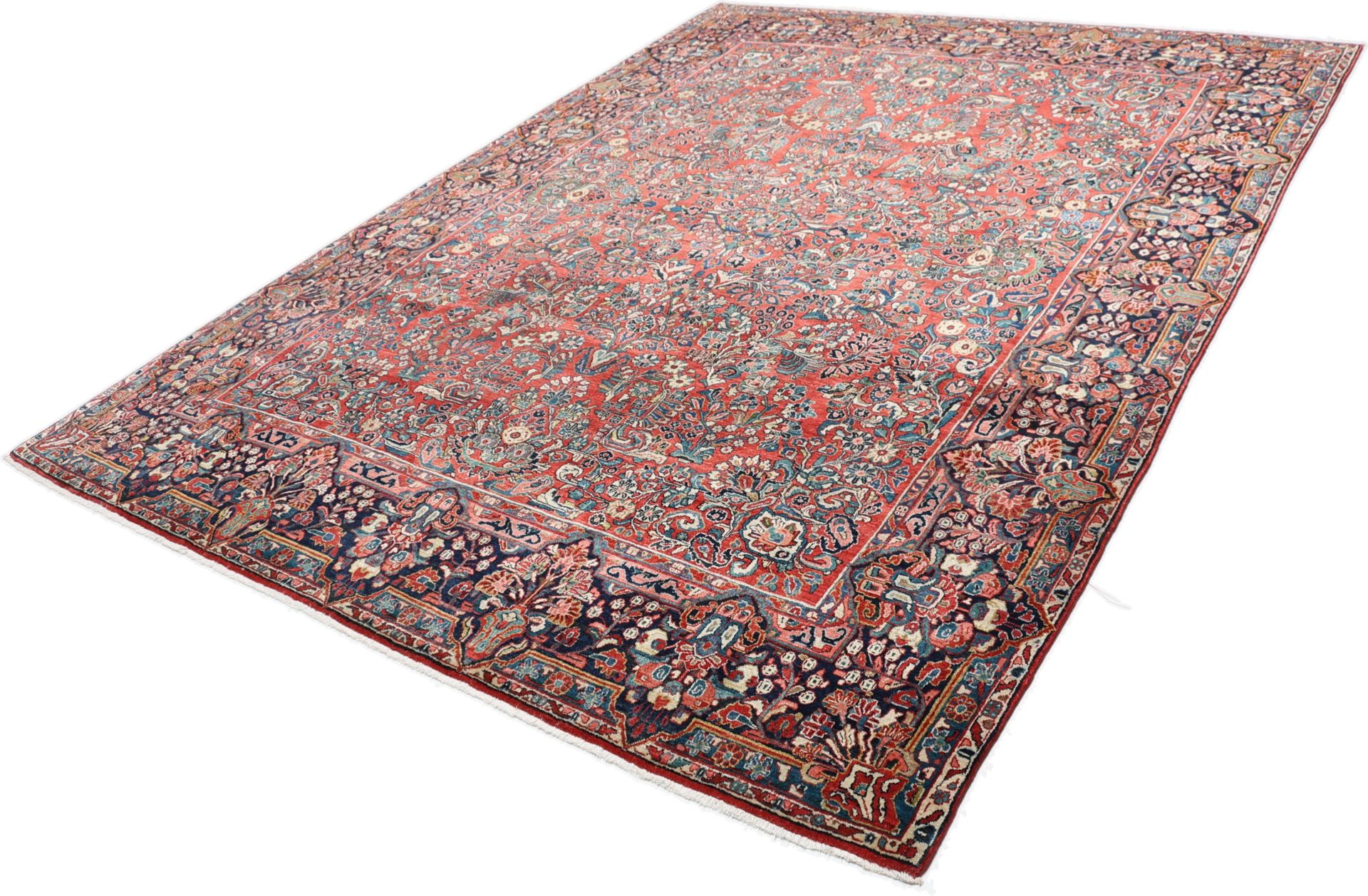 Antiker Sarough Perserteppich, 264 × 346 cm, Wolle