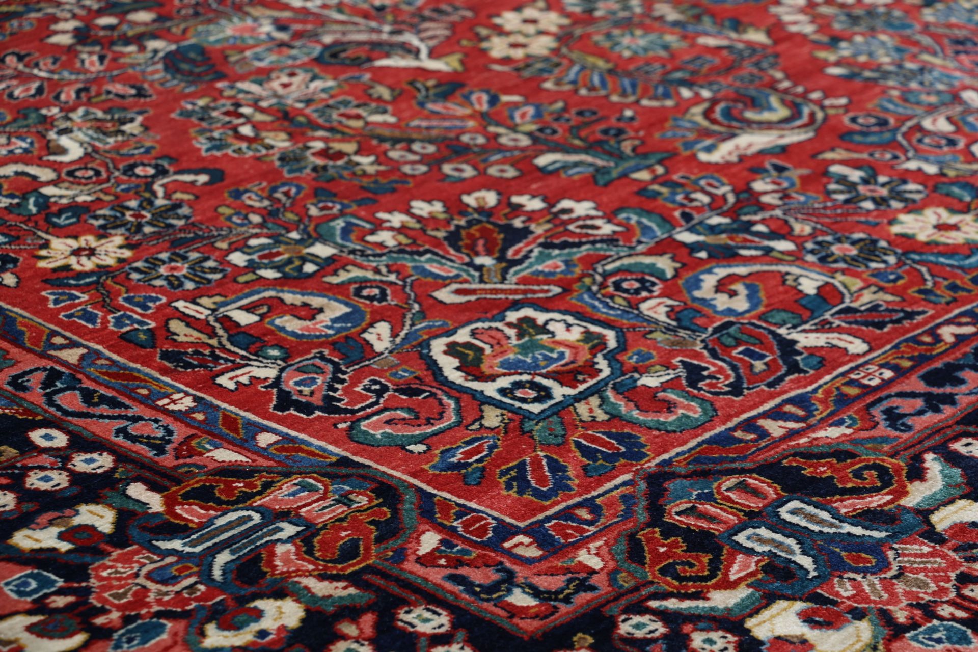 Antiker Sarough Perserteppich, 264 × 346 cm, Wolle
