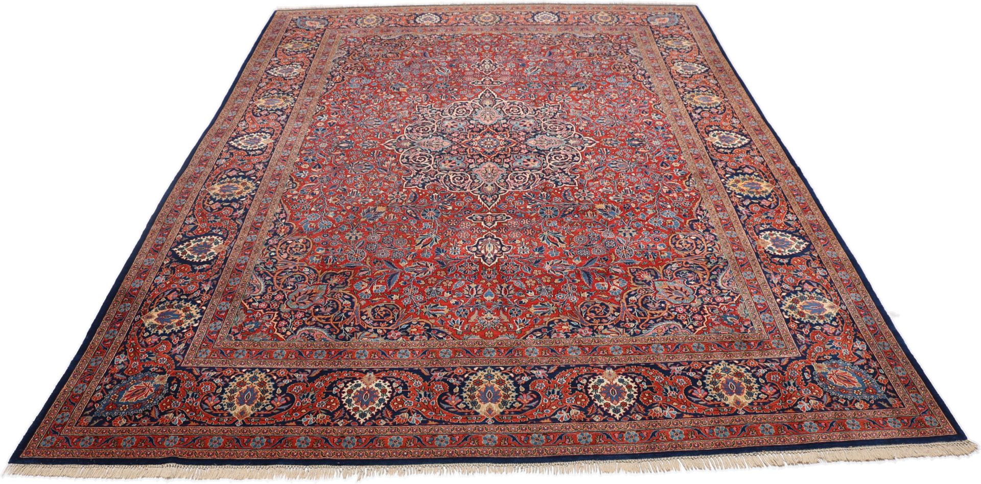Kashan Perserteppich antik, 263 × 360 cm, Wolle