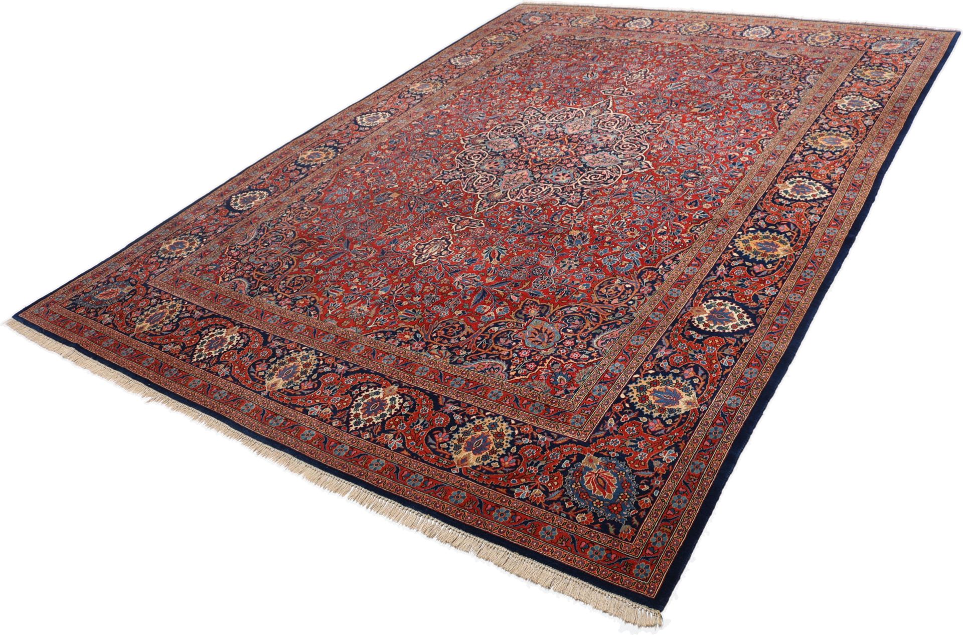 Kashan Perserteppich antik, 263 × 360 cm, Wolle