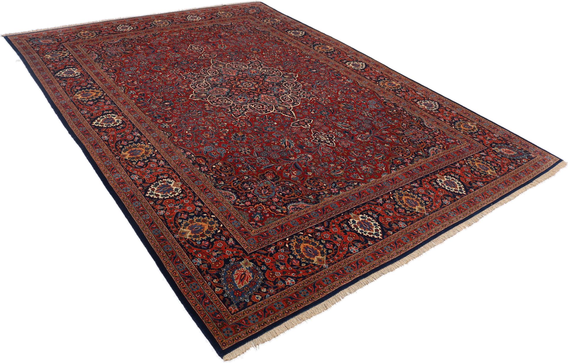 Kashan Perserteppich antik, 263 × 360 cm, Wolle