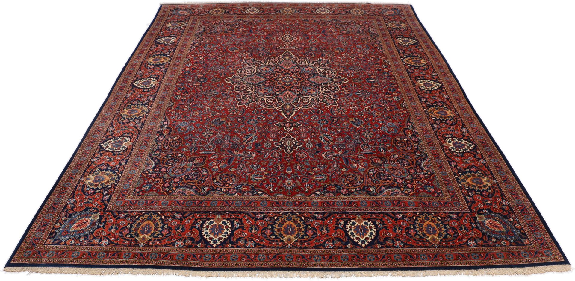 Kashan Perserteppich antik, 263 × 360 cm, Wolle