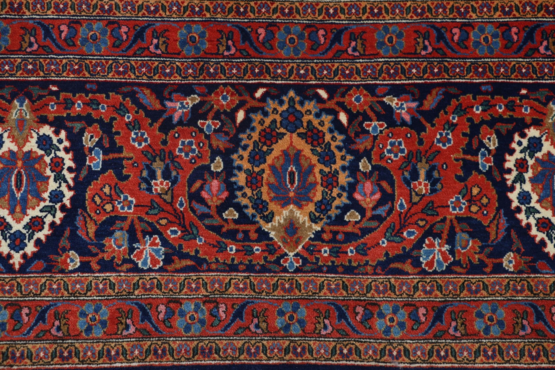 Kashan Perserteppich antik, 263 × 360 cm, Wolle