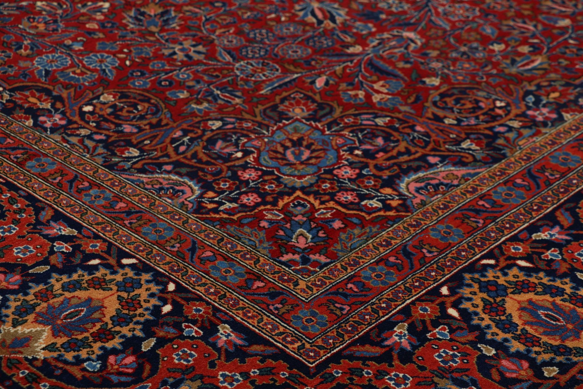 Kashan Perserteppich antik, 263 × 360 cm, Wolle