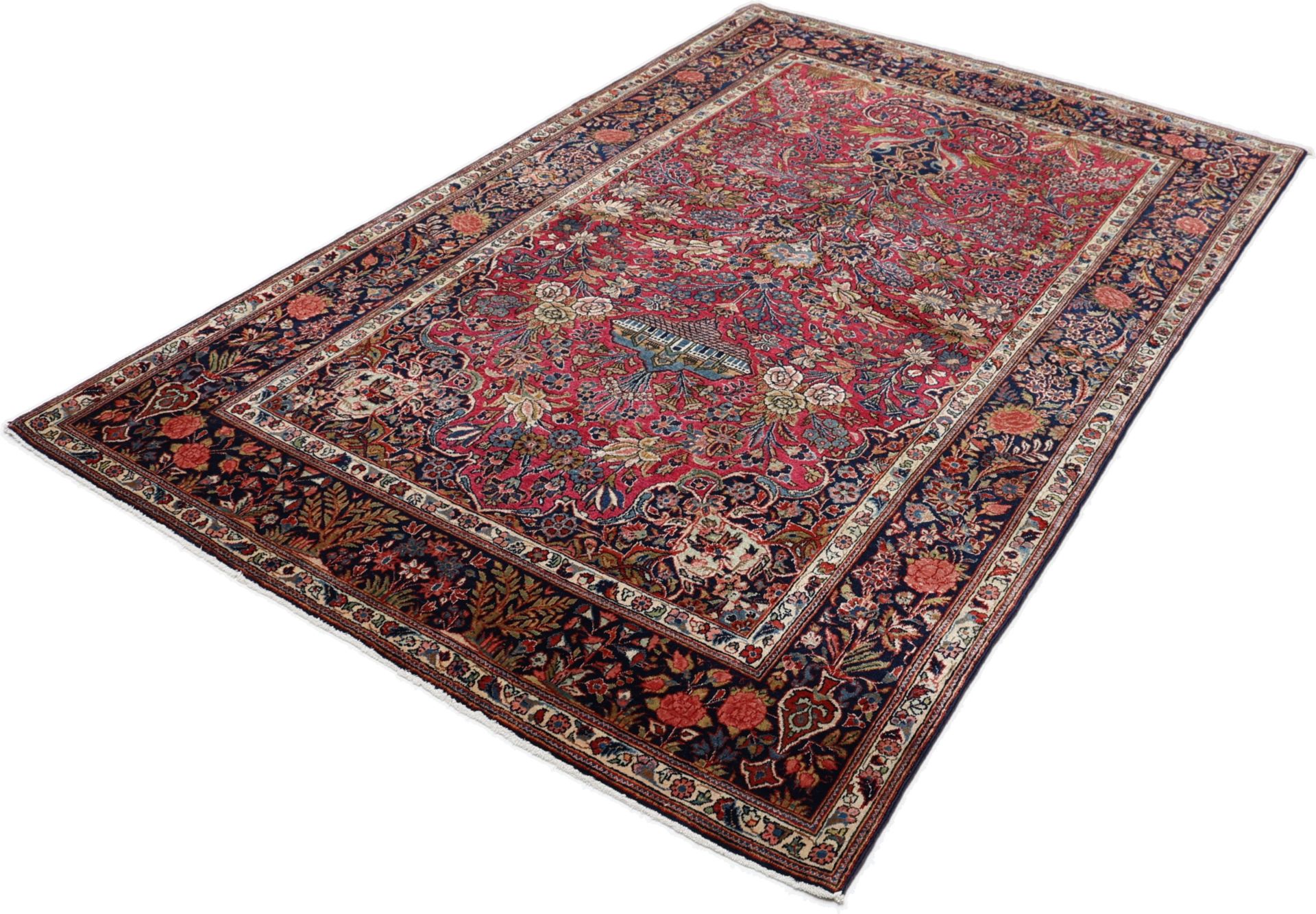 Kashan Perserteppich antik, 130 × 202 cm, Wolle