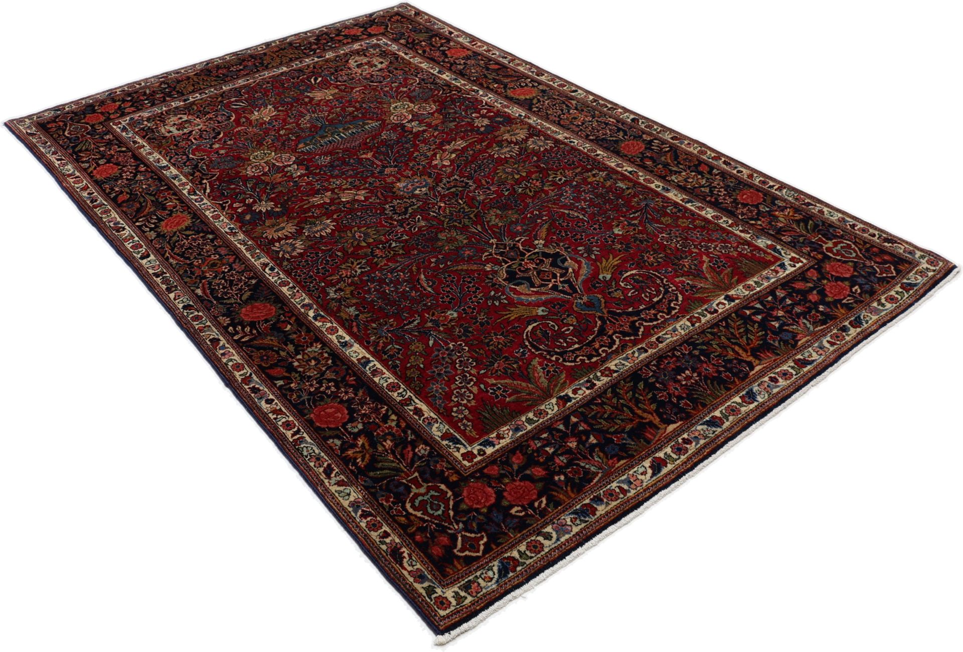 Kashan Perserteppich antik, 130 × 202 cm, Wolle