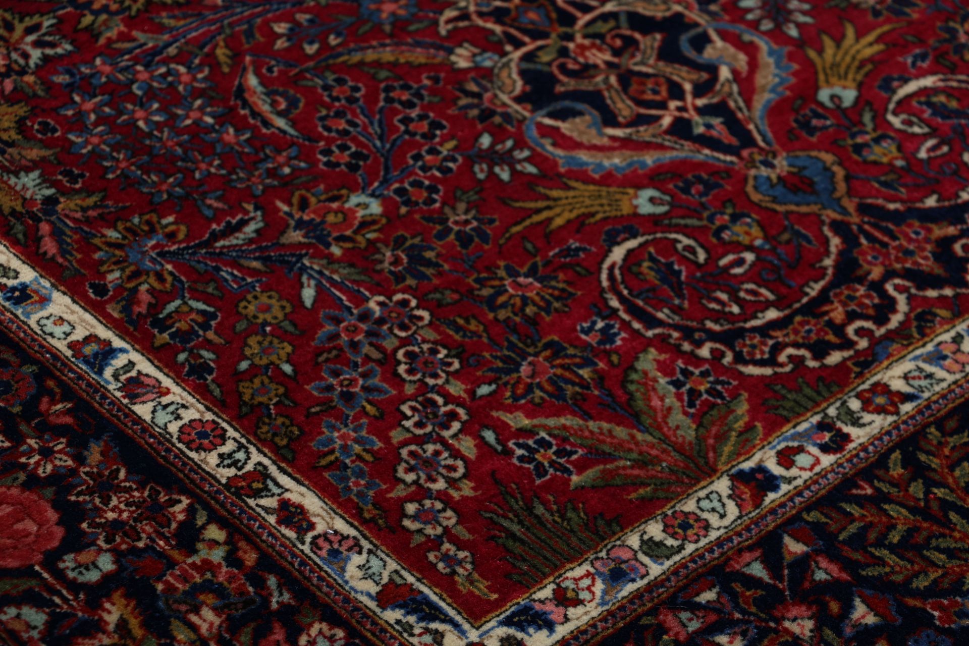 Kashan Perserteppich antik, 130 × 202 cm, Wolle